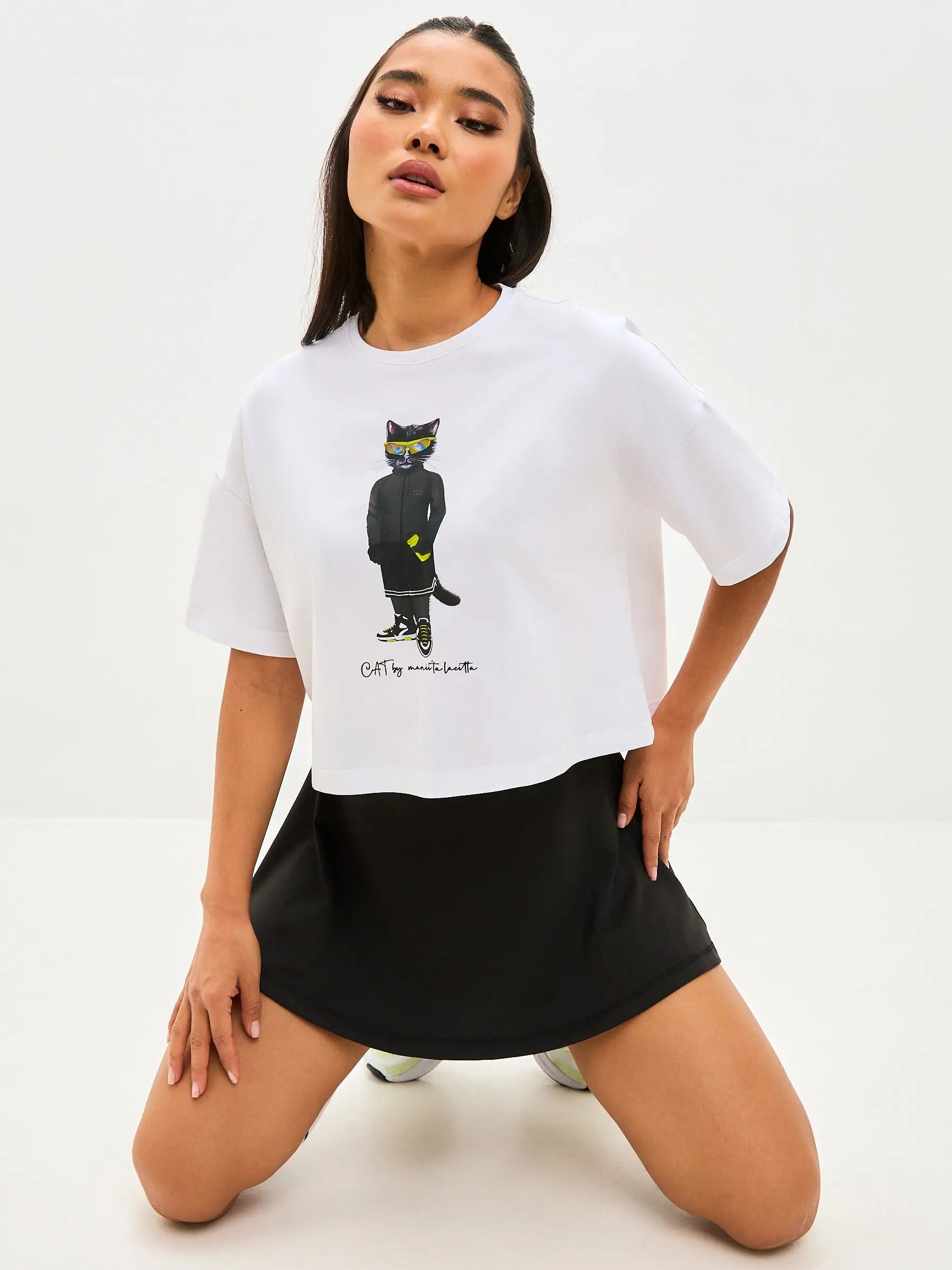 Black Women’s Sport Skorts | Bottom For Cat Lovers | Cat e Lolette