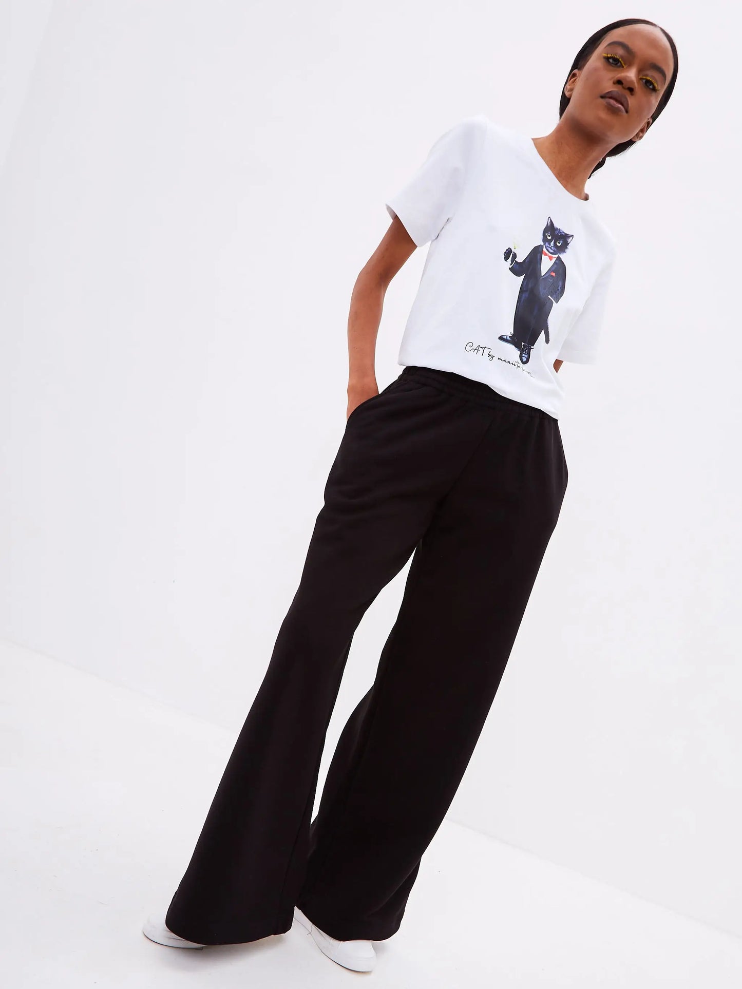 Black Women’s Sweatpants | Bottom For Cat Lovers | Cat e Lolette