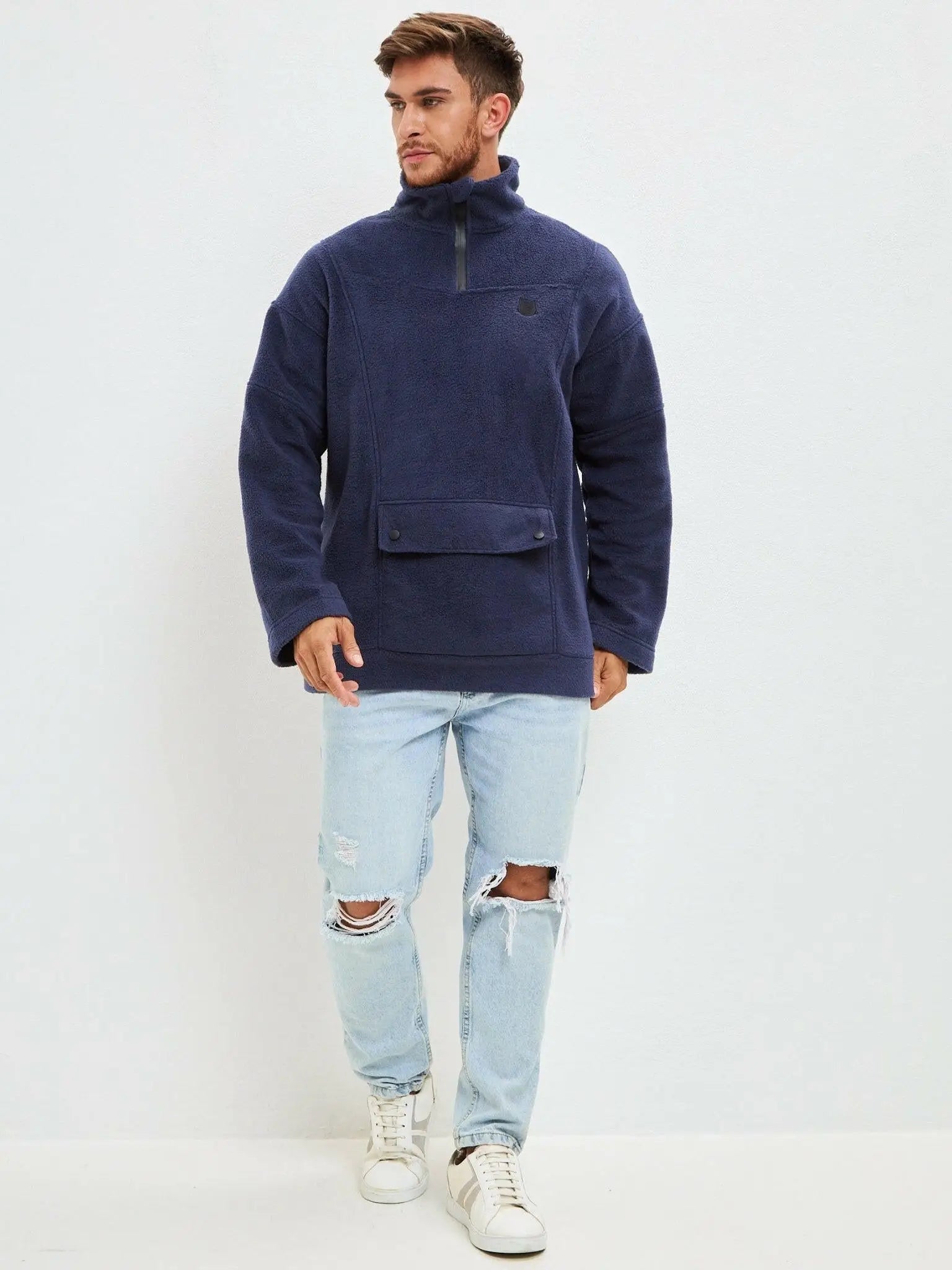 Blue Fleece Sweatshirt Catfleesm | Fleece (recycled) For Cat Lovers