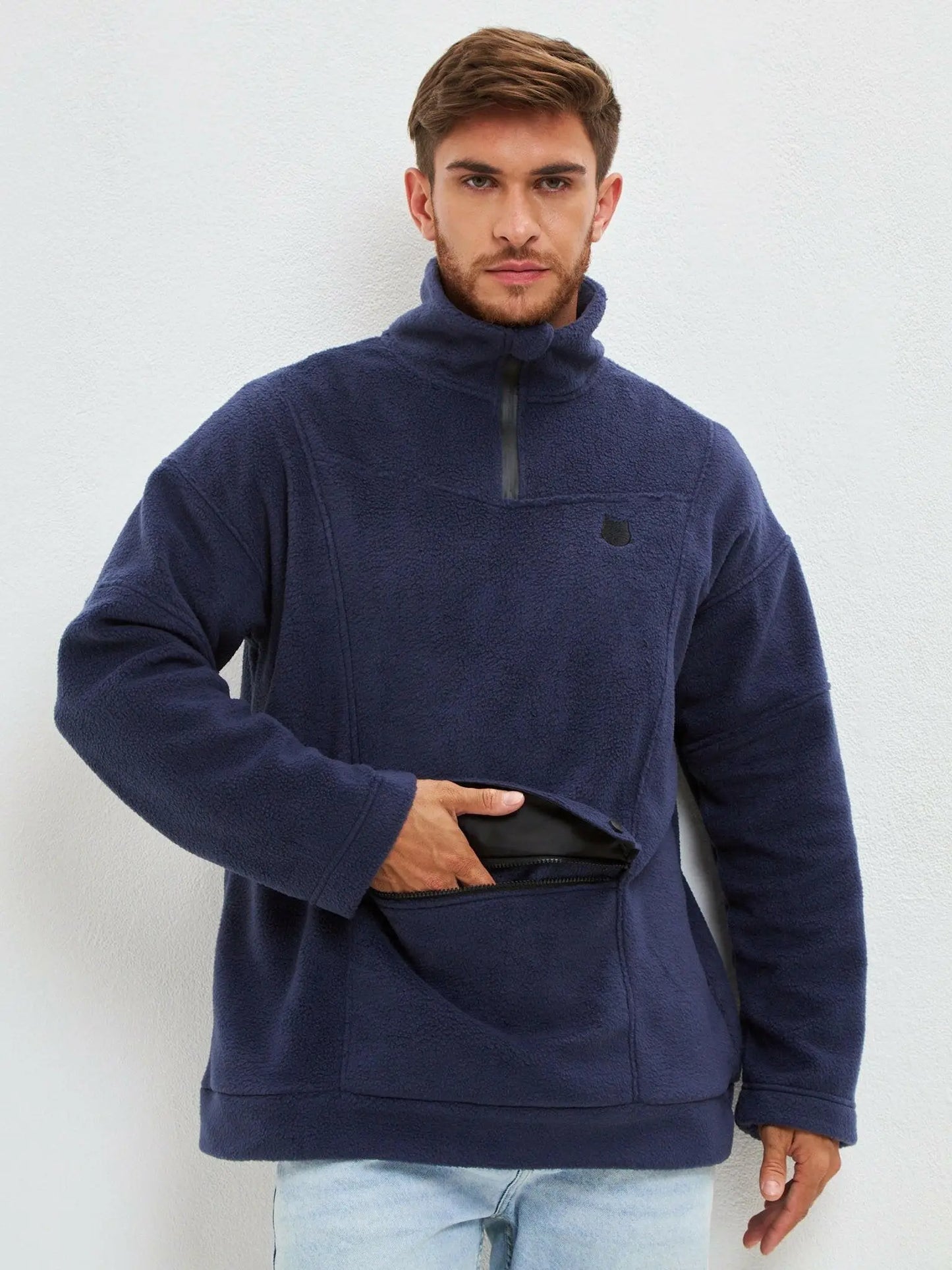 Blue Fleece Sweatshirt Catfleesm | Fleece (recycled) For Cat Lovers