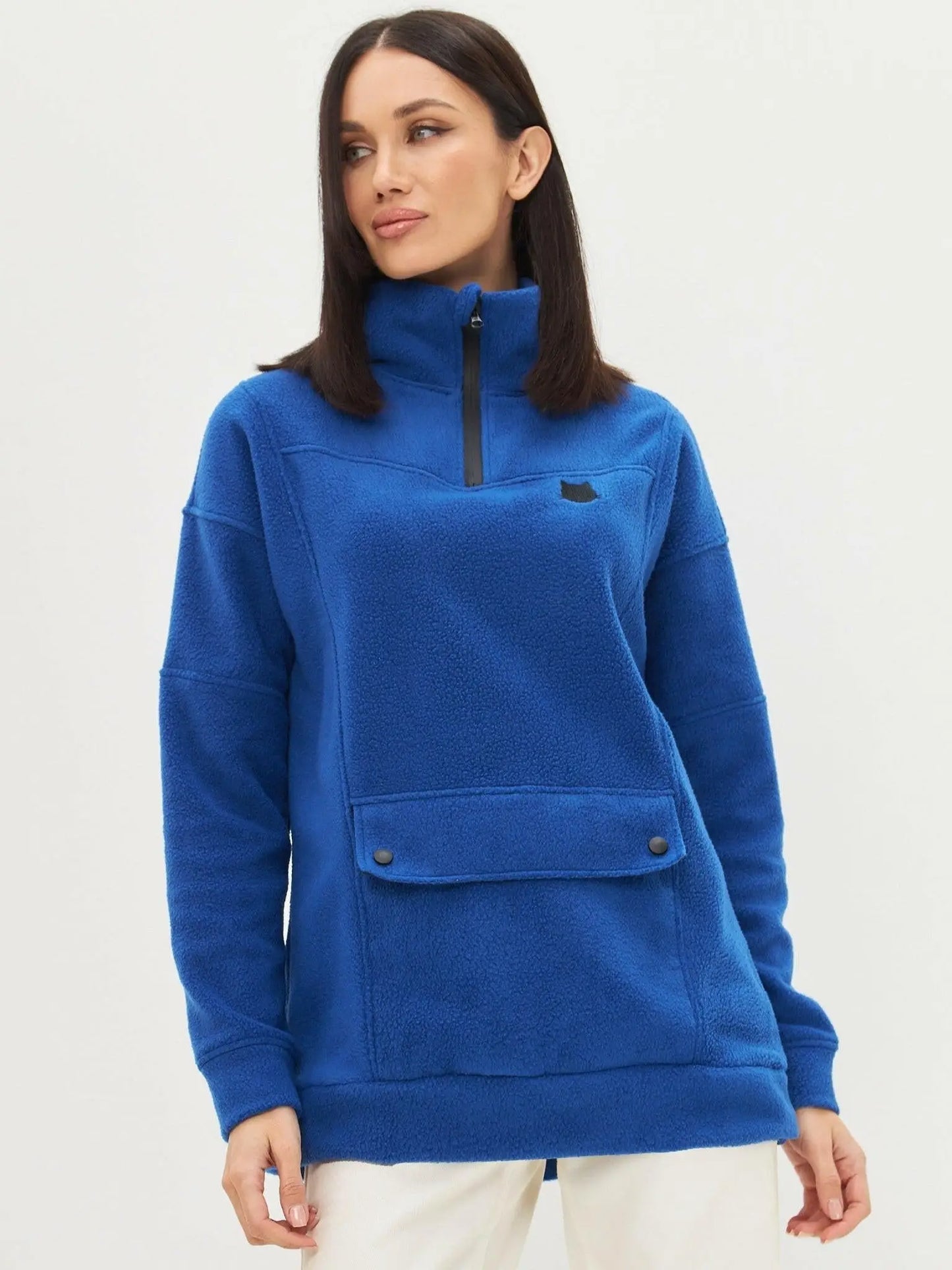 Blue Fleece Sweatshirt | Fleece (recycled) For Cat Lovers | Cat e
