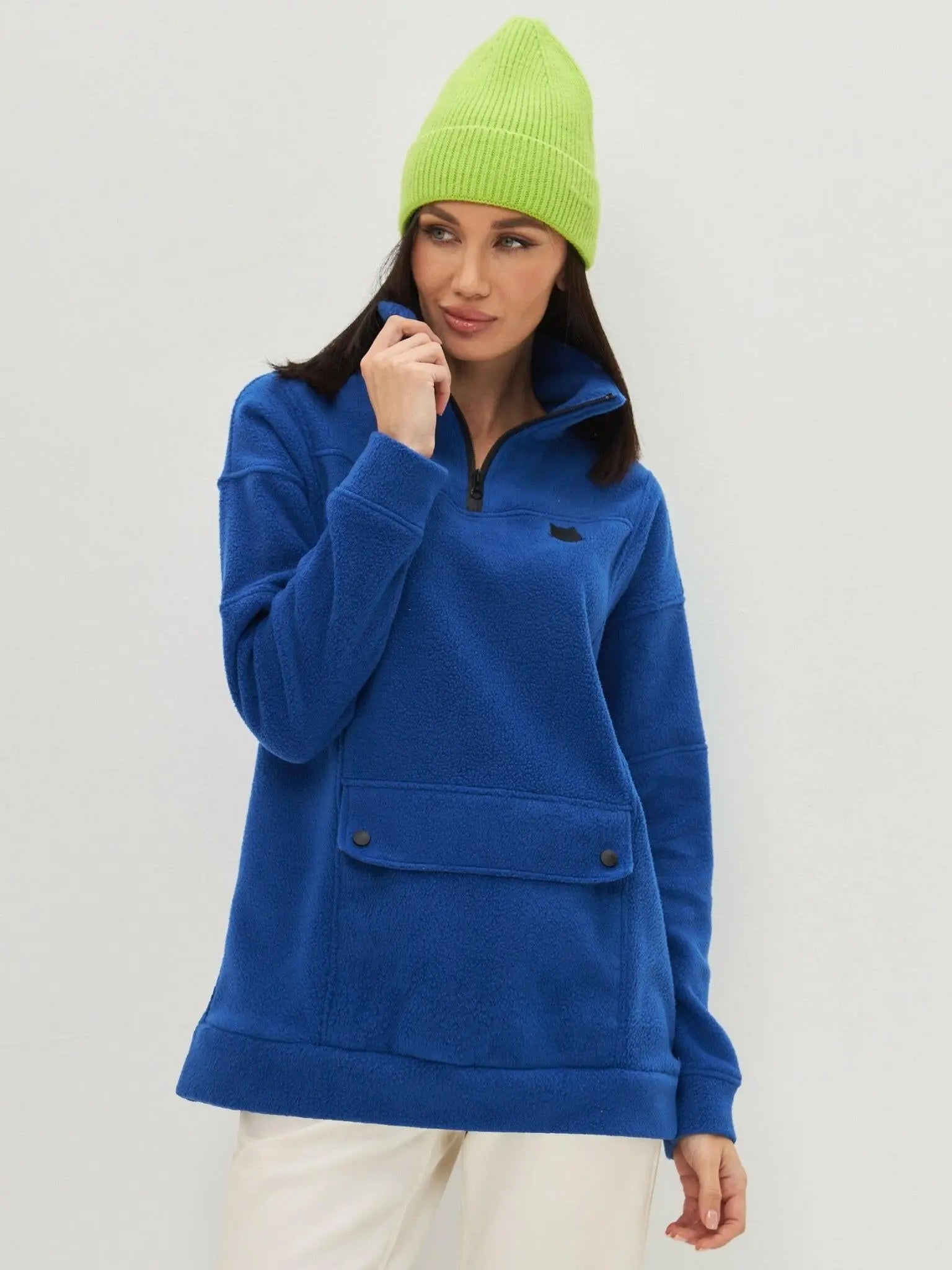 Blue Fleece Sweatshirt | Fleece (recycled) For Cat Lovers | Cat e