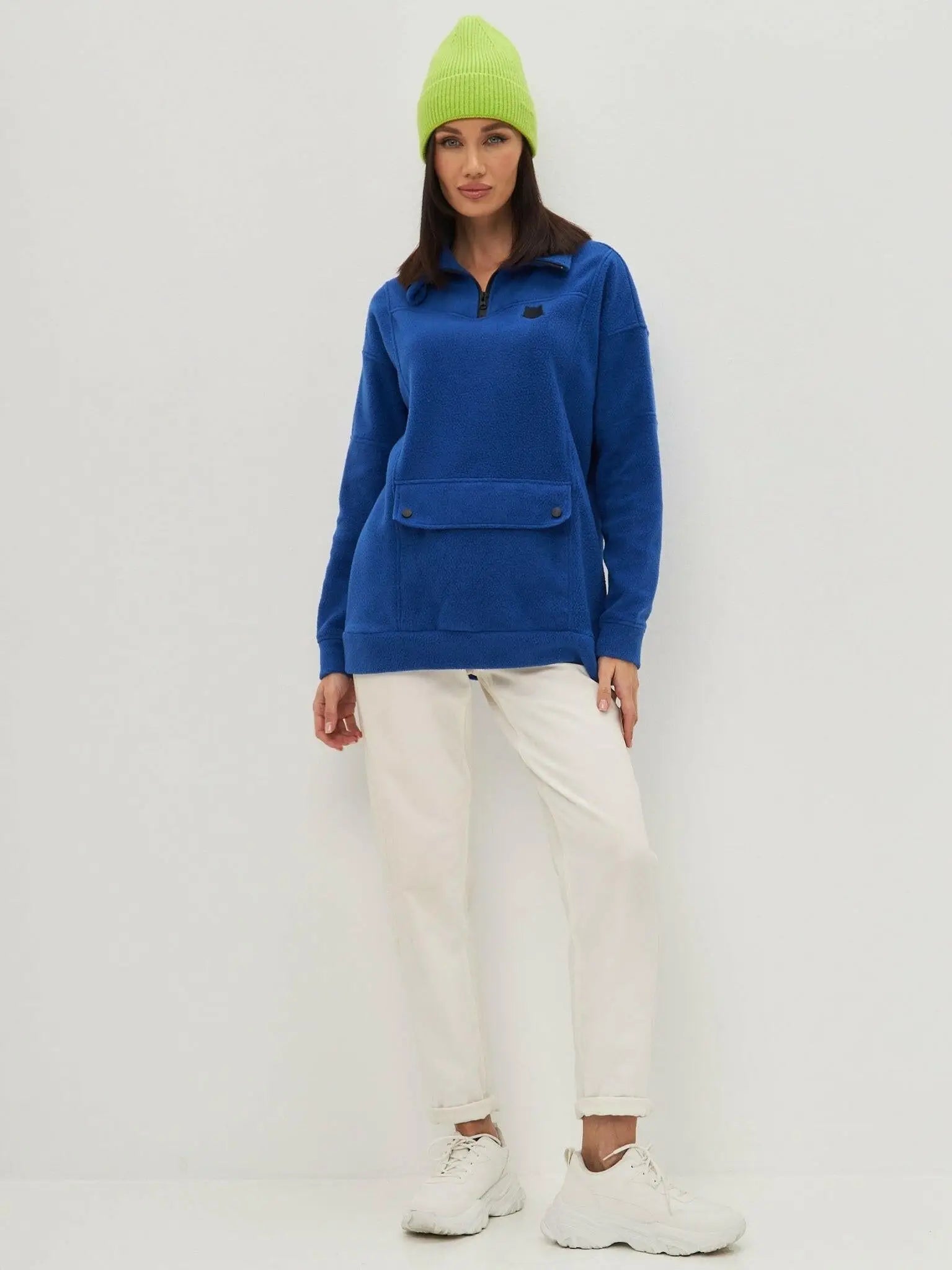 Blue Fleece Sweatshirt | Fleece (recycled) For Cat Lovers | Cat e