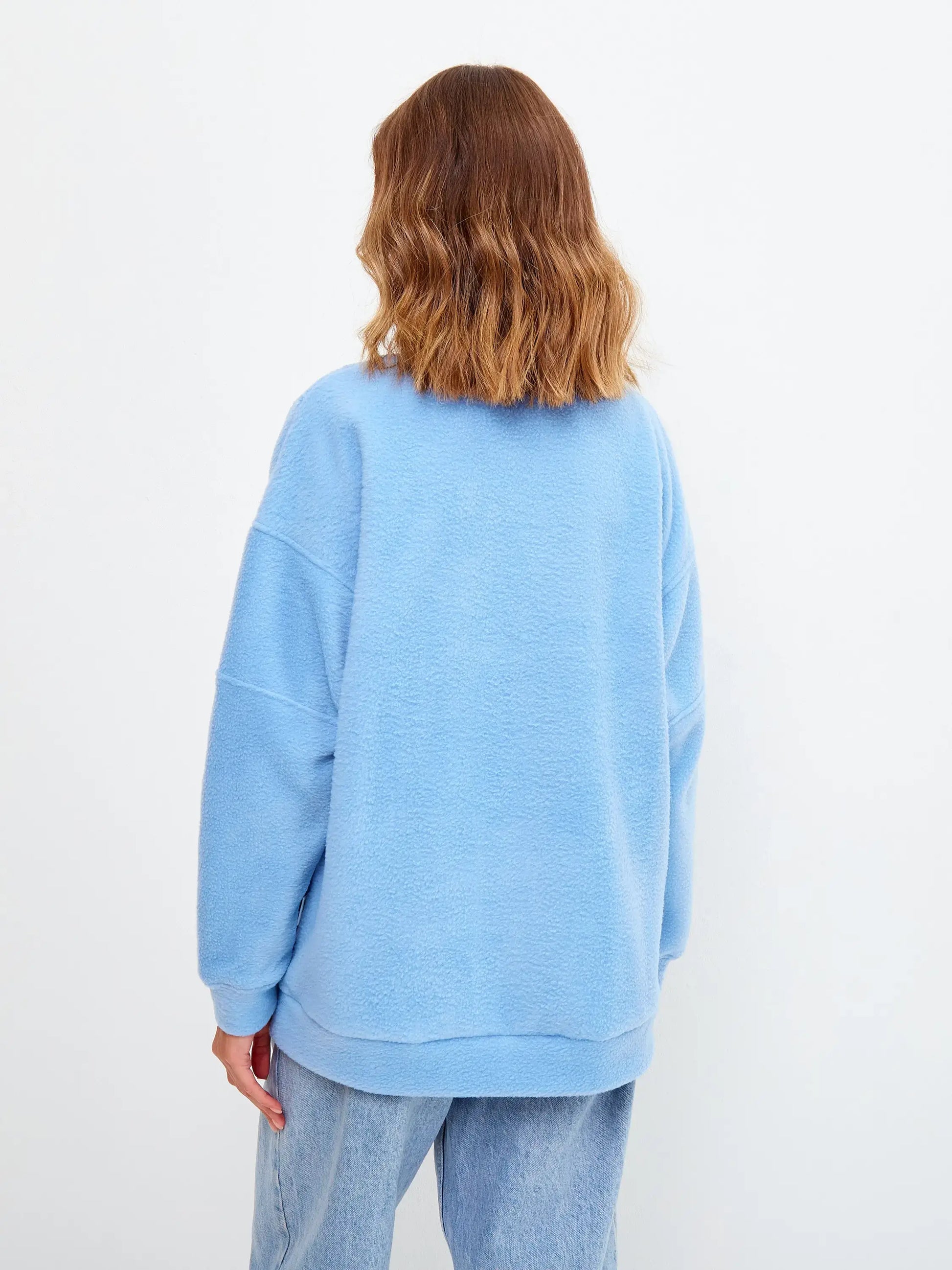 Blue Fleece Sweatshirt | Fleece (recycled) For Cat Lovers | Cat e
