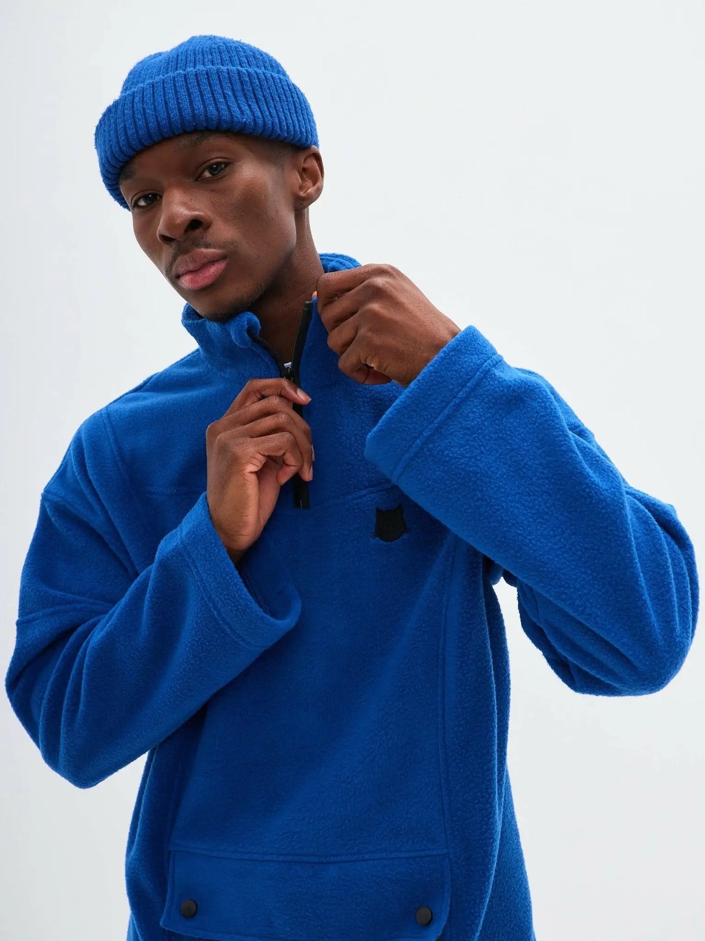 Blue Fleece Sweatshirt | Fleece (recycled) For Cat Lovers | Cat e