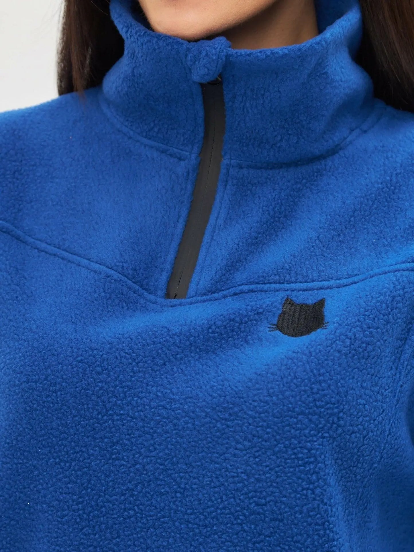 Blue Fleece Sweatshirt | Fleece (recycled) For Cat Lovers | Cat e