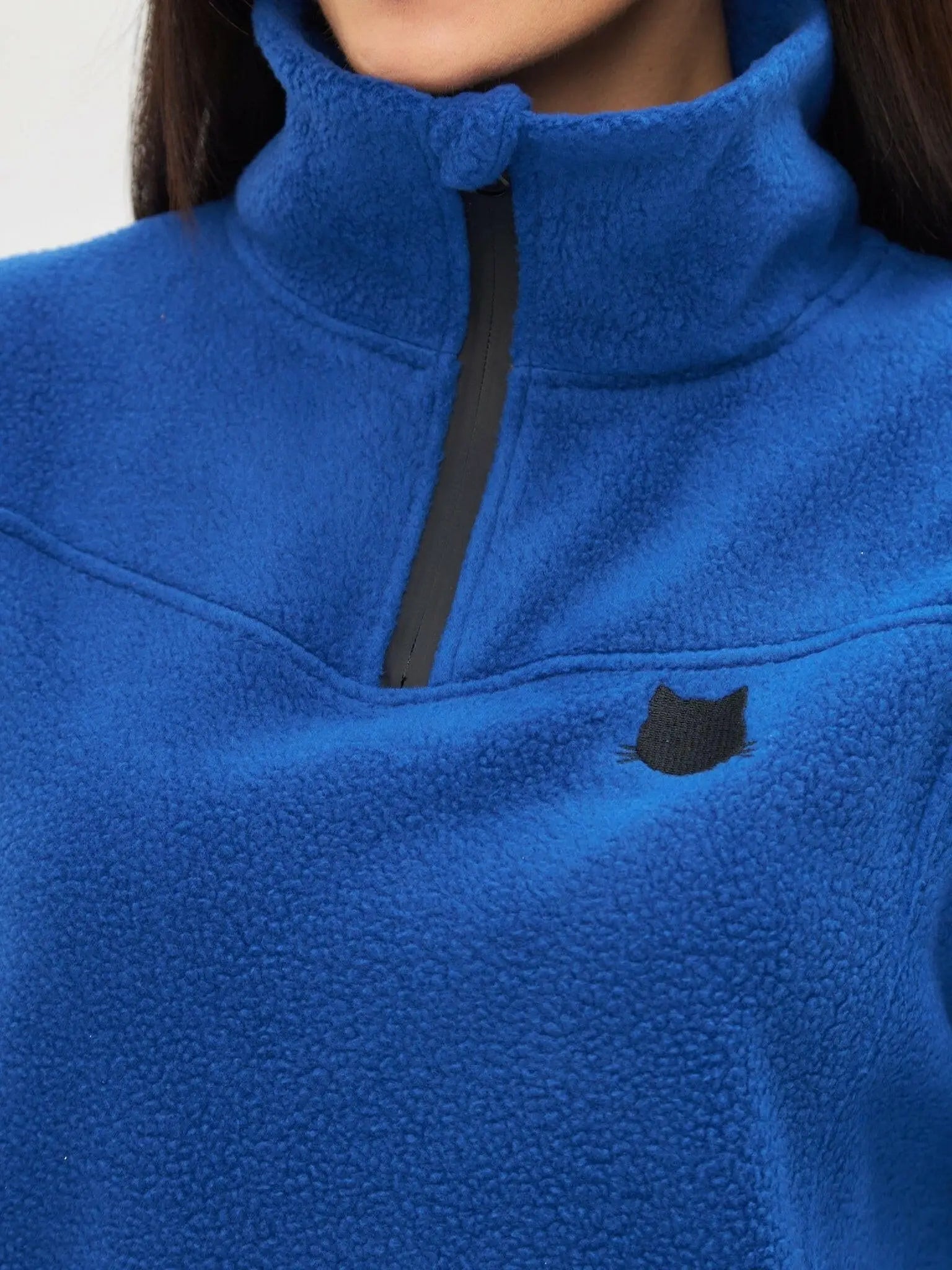 Blue Fleece Sweatshirt | Fleece (recycled) For Cat Lovers | Cat e