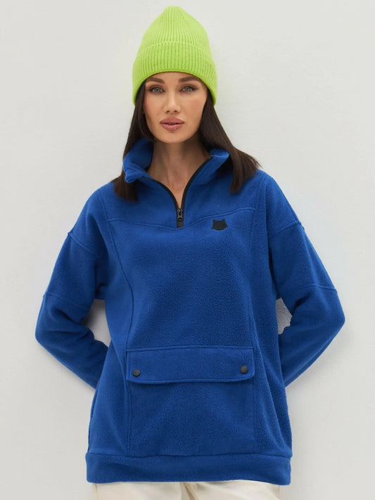 Blue Fleece Sweatshirt | Fleece (recycled) For Cat Lovers | Cat e