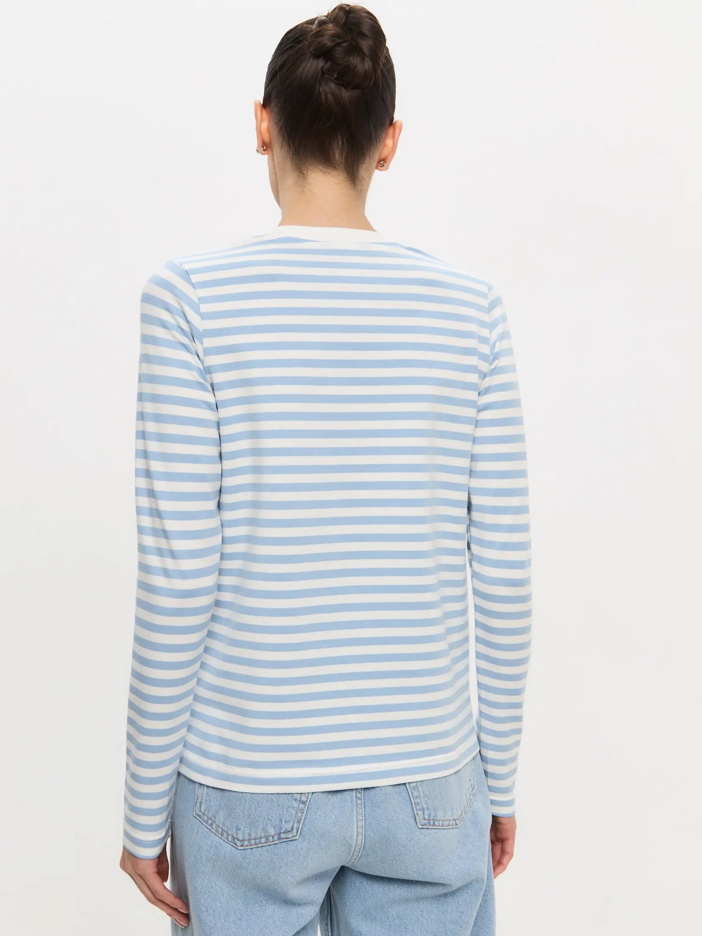Blue Longsleeve Denim Cat | Shirt & Striped shirt For Cat Lovers