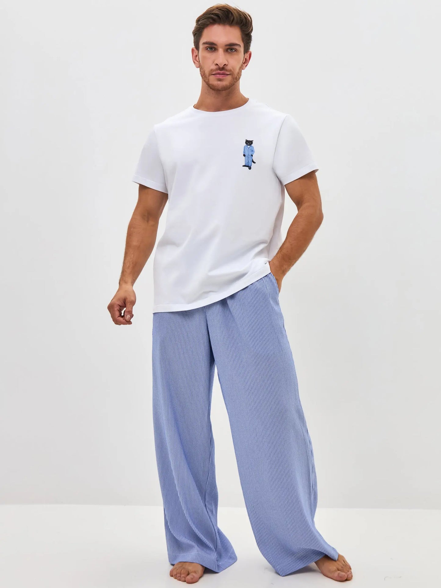 Blue Pajamas Catsleepm | Loungewear For Cat Lovers | Cat e Lolette