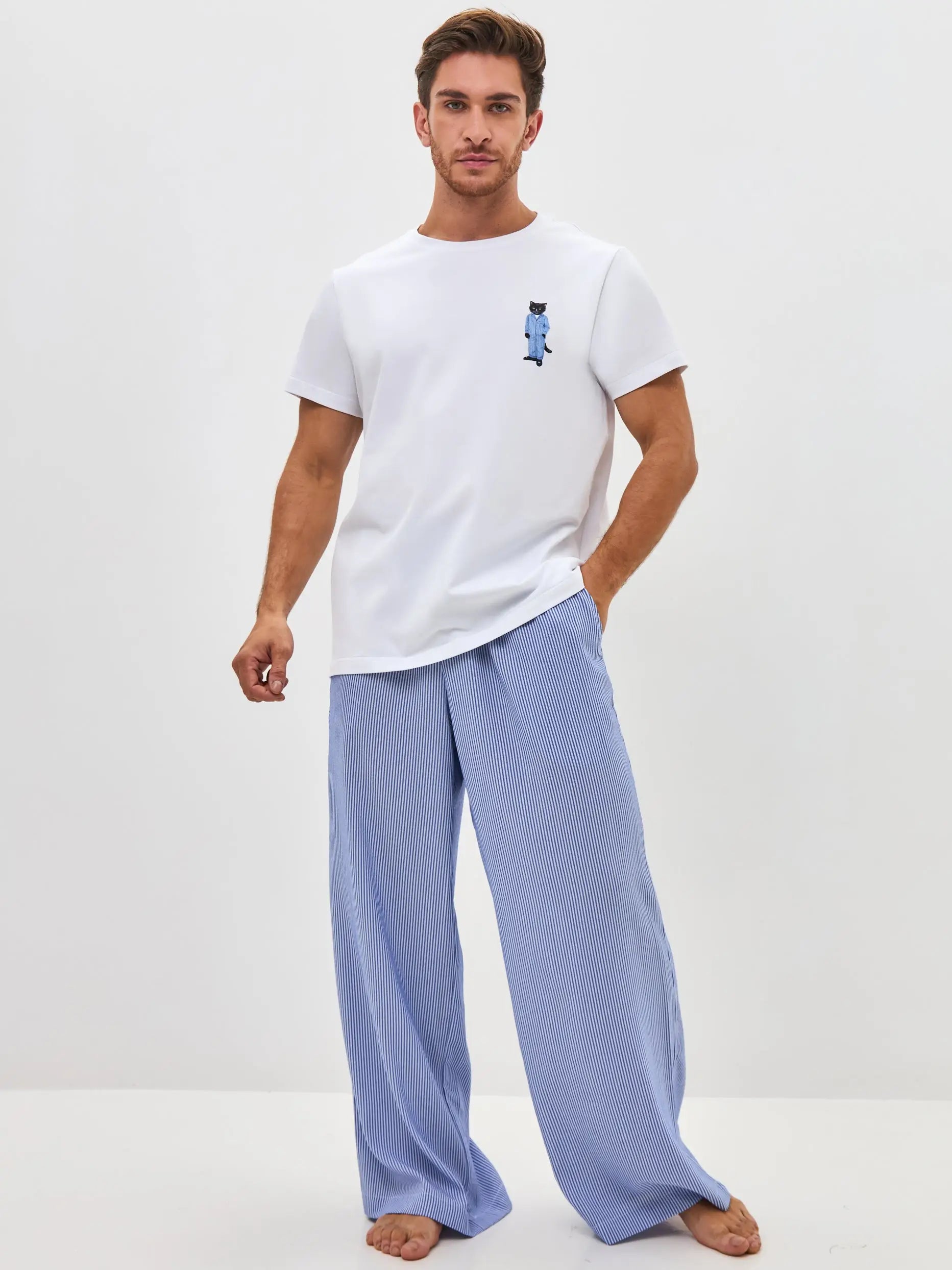 Blue Pajamas Catsleepm | Loungewear For Cat Lovers | Cat e Lolette