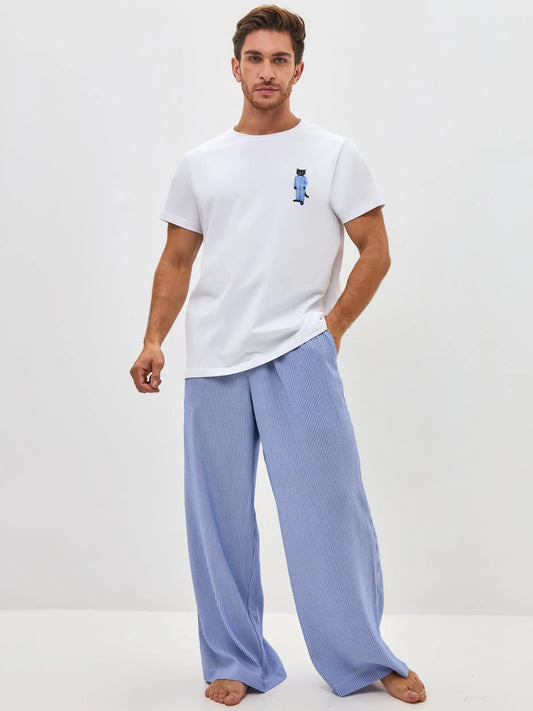 Blue Pajamas Catsleepm | Loungewear For Cat Lovers | Cat e Lolette