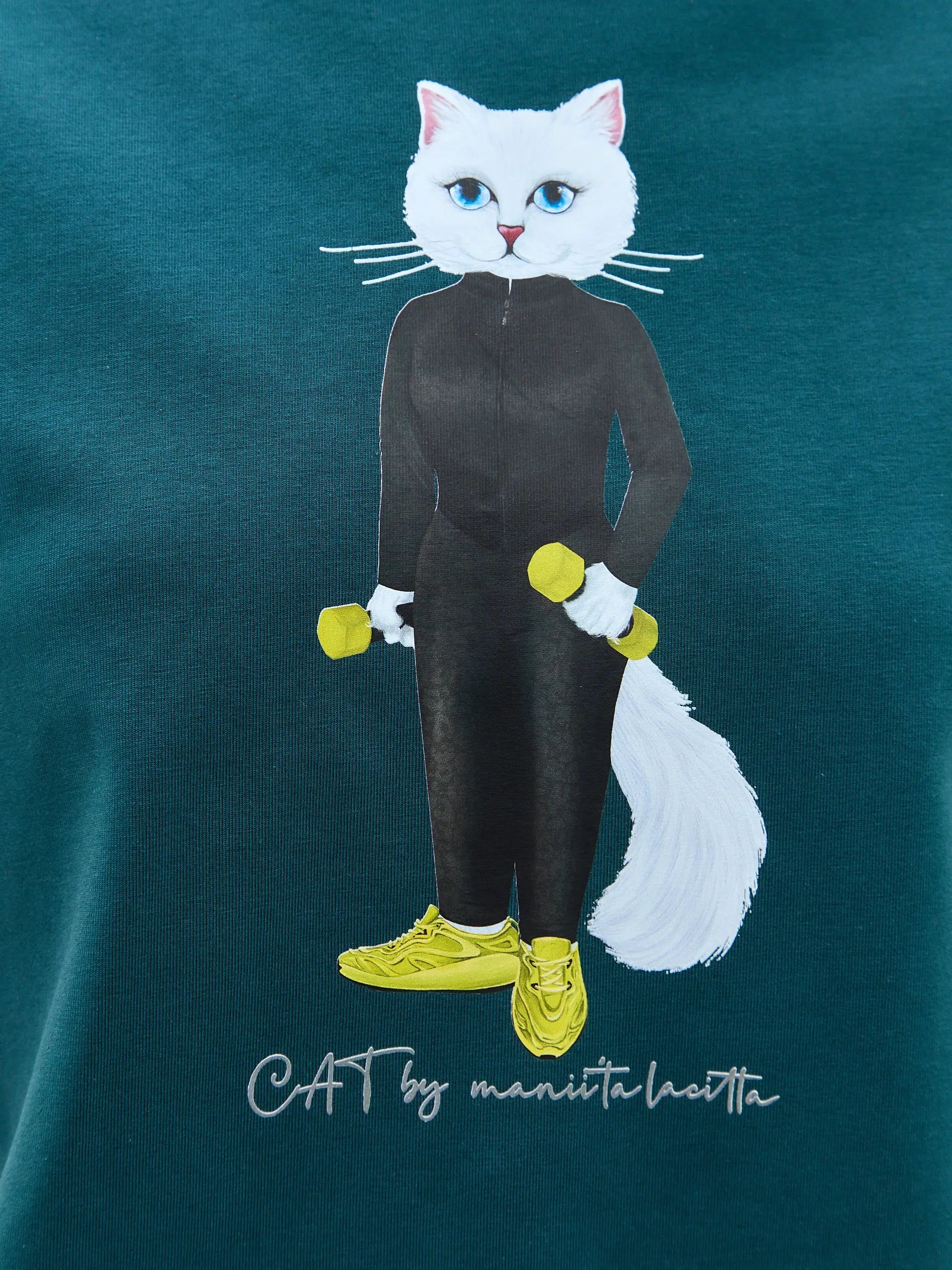 Blue Short Oversized T-shirt Sport Cat | T-shirt For Cat Lovers | Cat