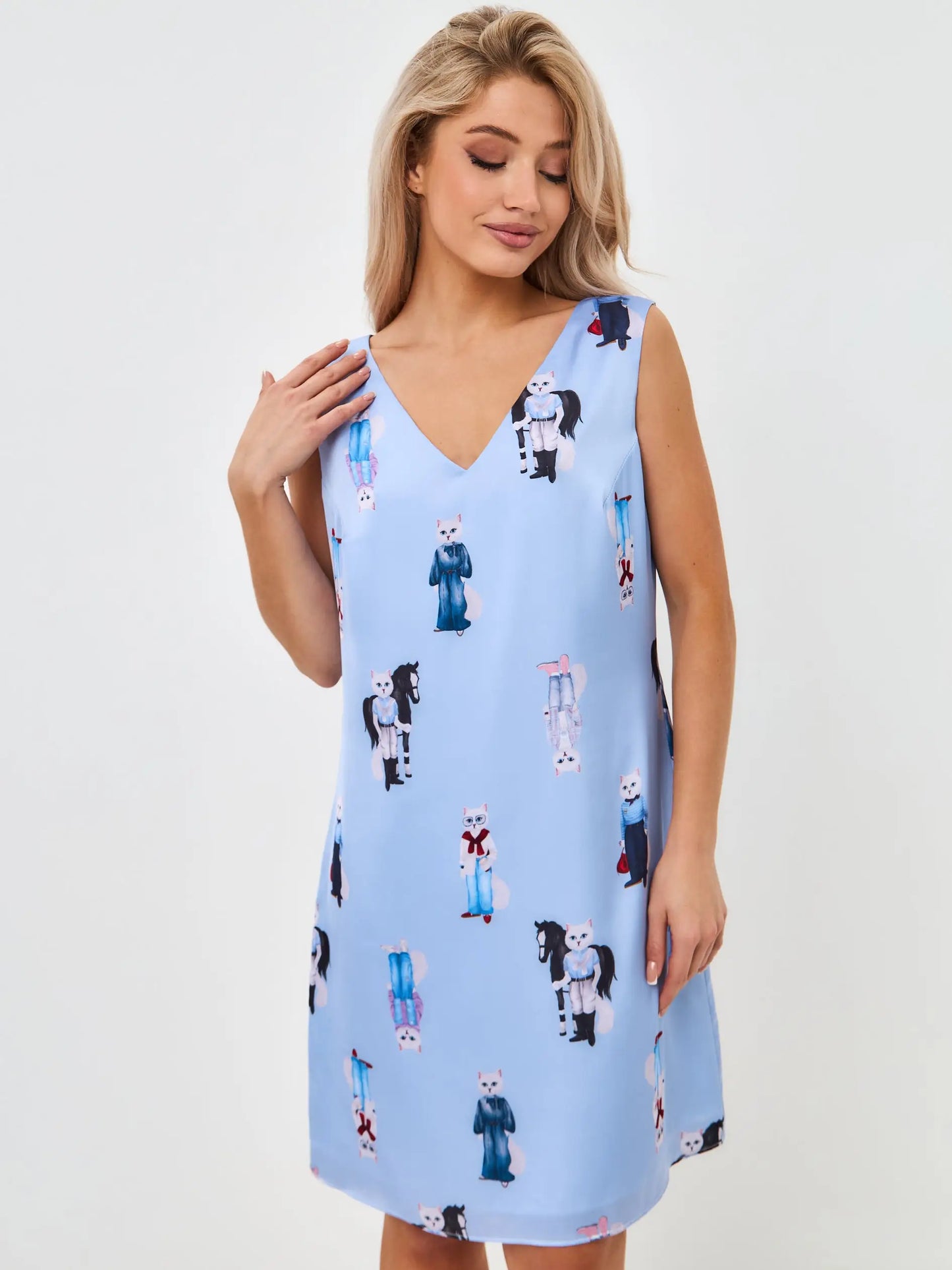 Blue Silk Loungewear | Loungewear For Cat Lovers | Cat e Lolette
