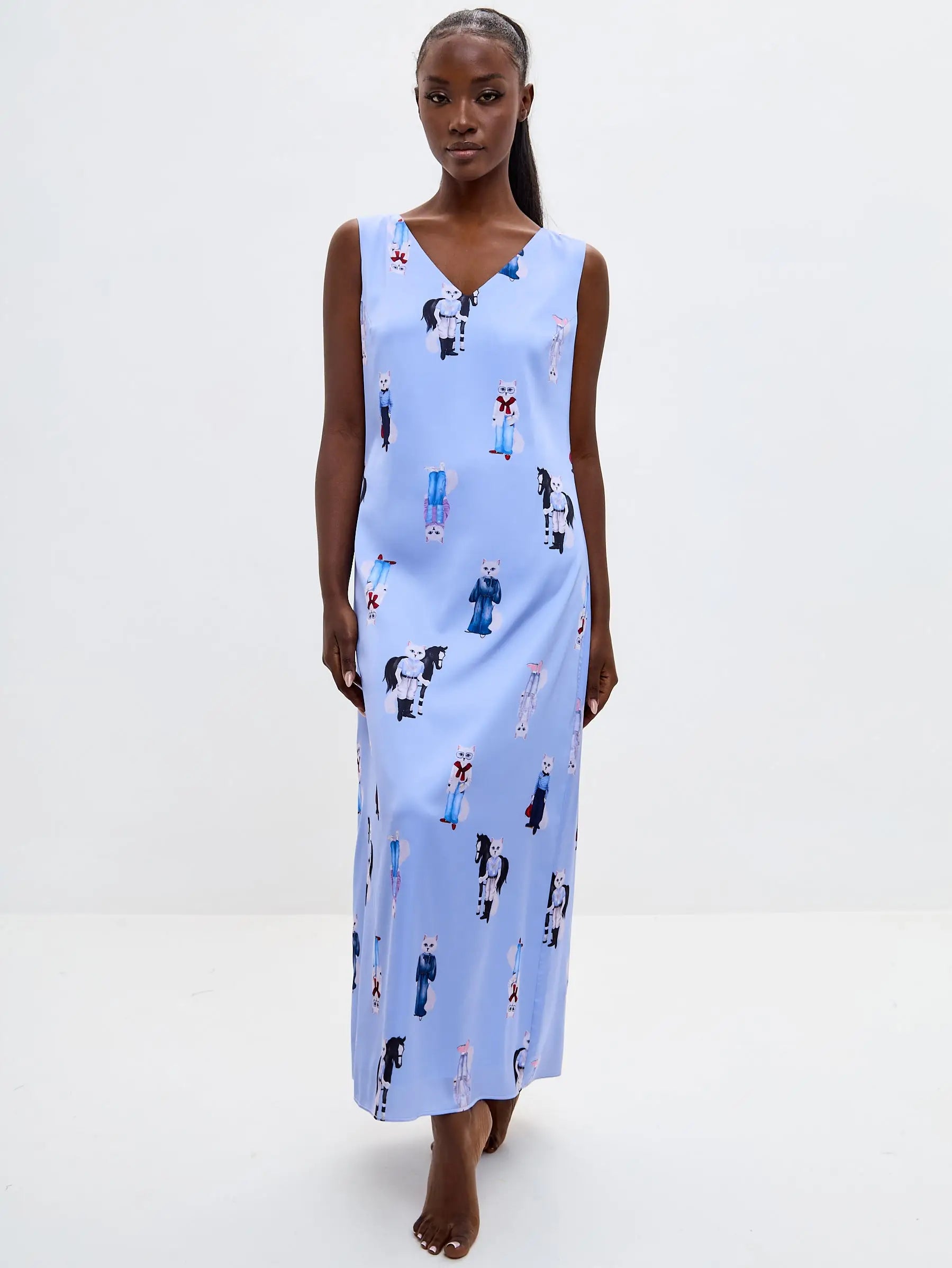 Blue Silk Loungewear | Loungewear For Cat Lovers | Cat e Lolette