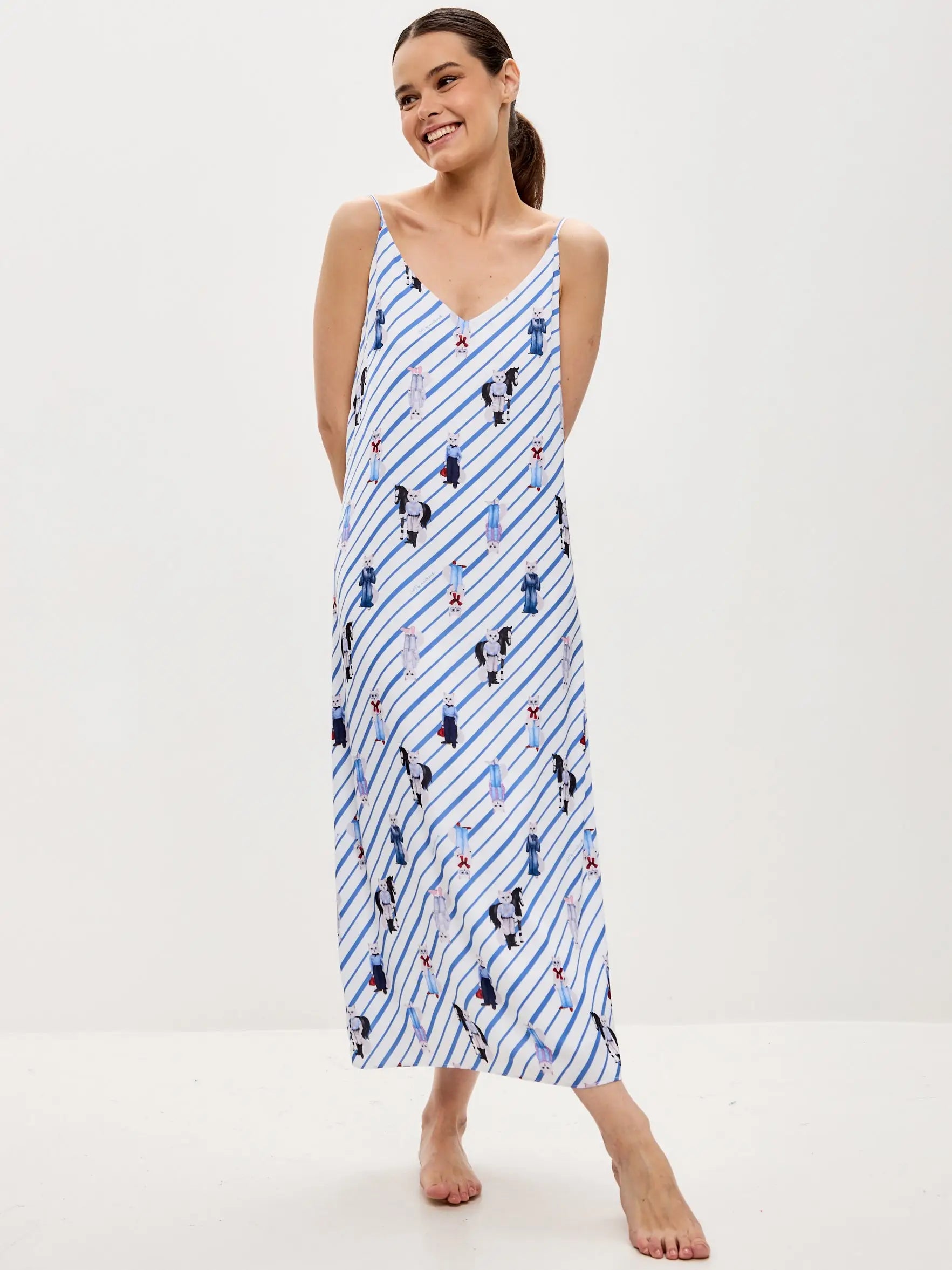 Blue Silk Loungewear | Loungewear For Cat Lovers | Cat e Lolette