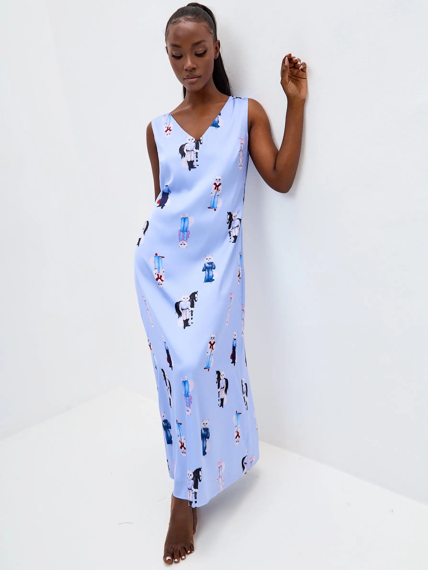 Blue Silk Loungewear | Loungewear For Cat Lovers | Cat e Lolette