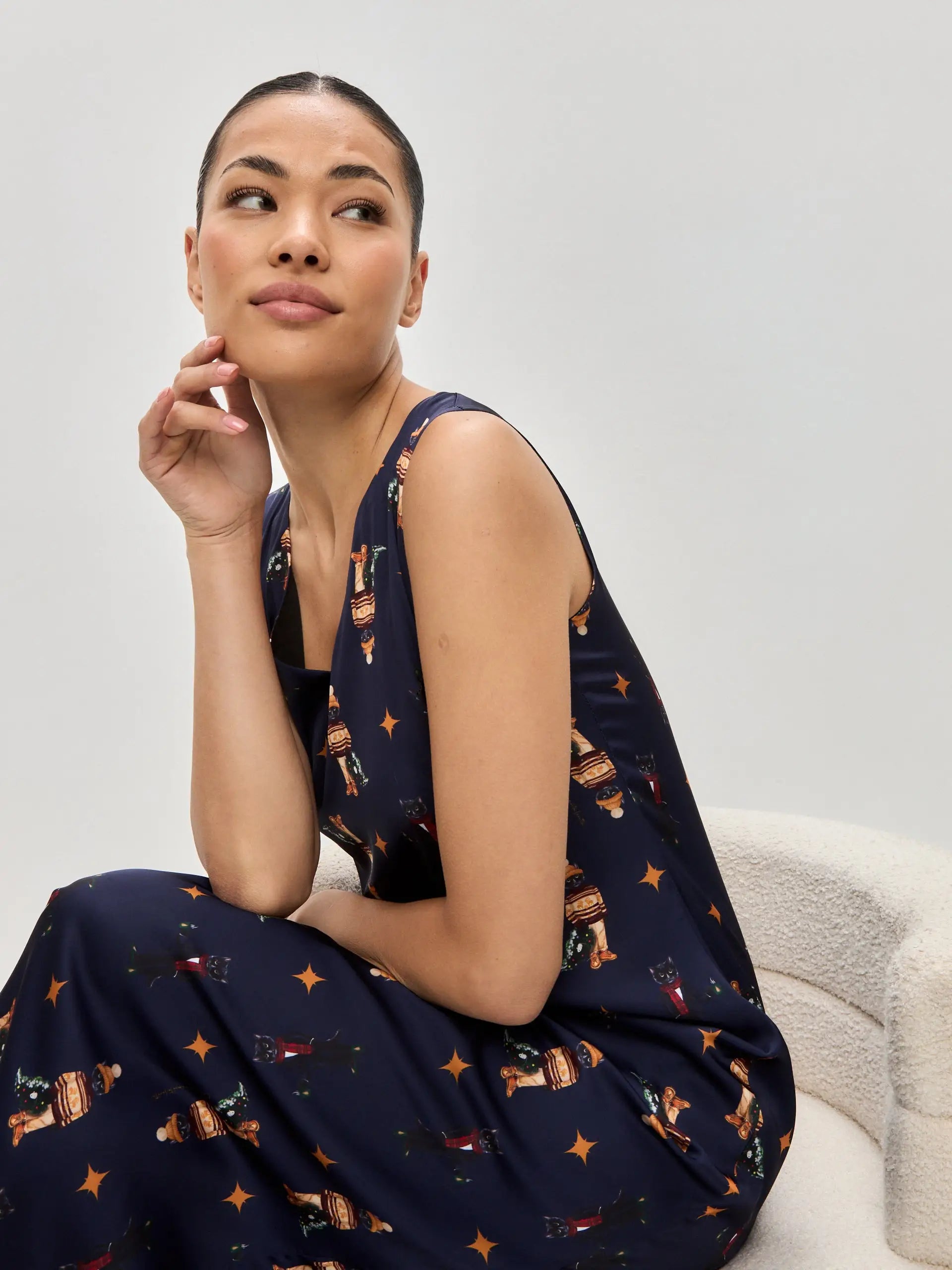 Blue Silk Loungewear | Loungewear For Cat Lovers | Cat e Lolette