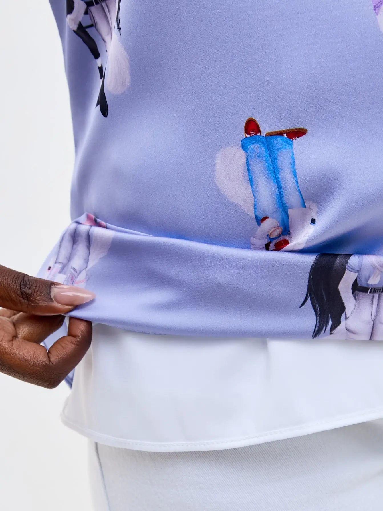 Blue Silk Top Cat | Silk top For Cat Lovers | Cat e Lolette