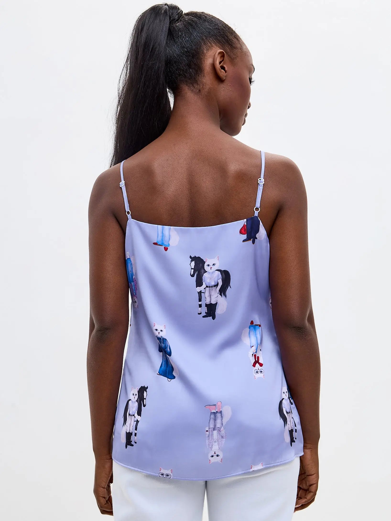 Blue Silk Top Cat | Silk top For Cat Lovers | Cat e Lolette