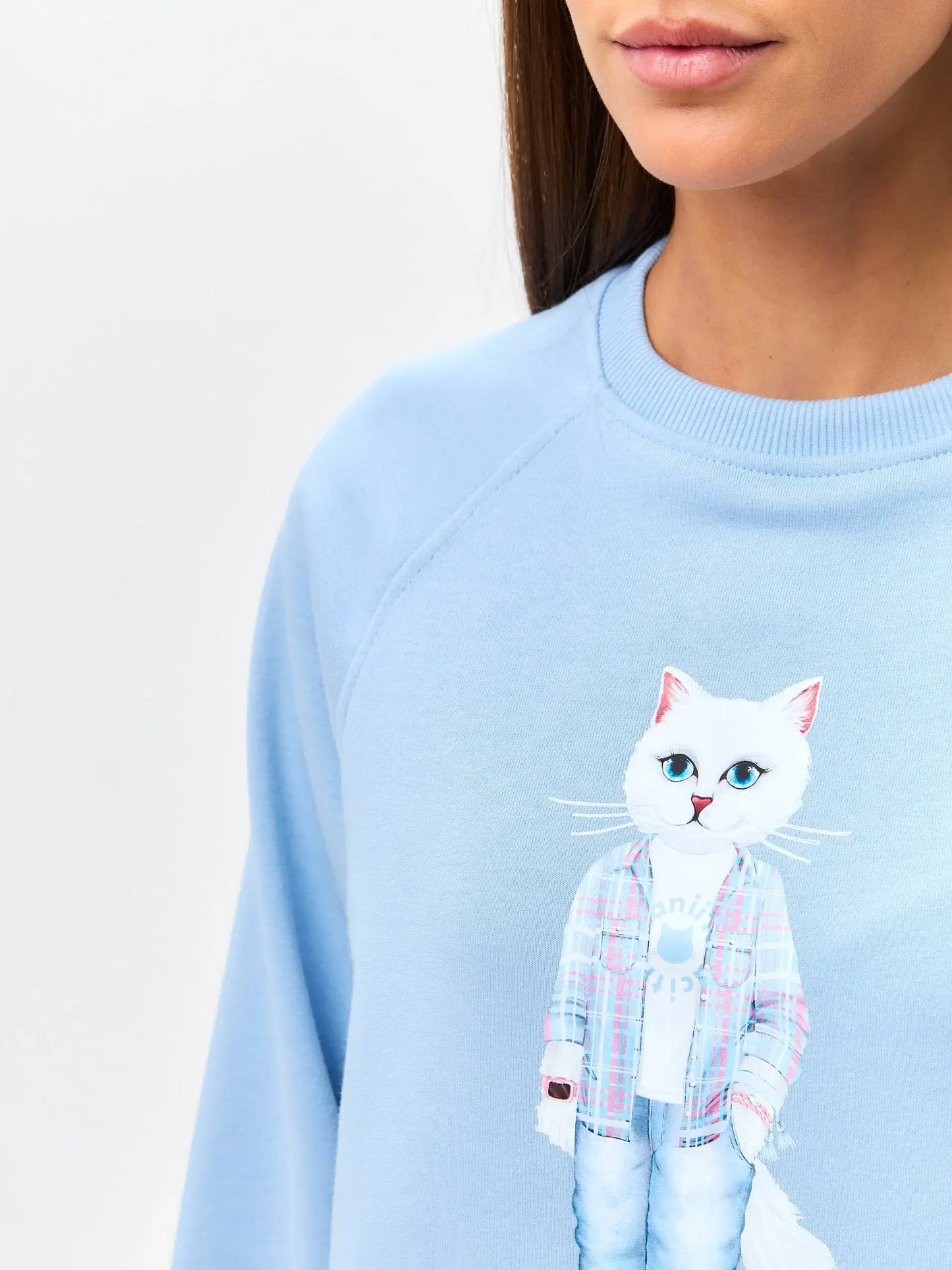 Blue Sweatshirt White Country Cat | Hoodie & sweatshirt For Cat
