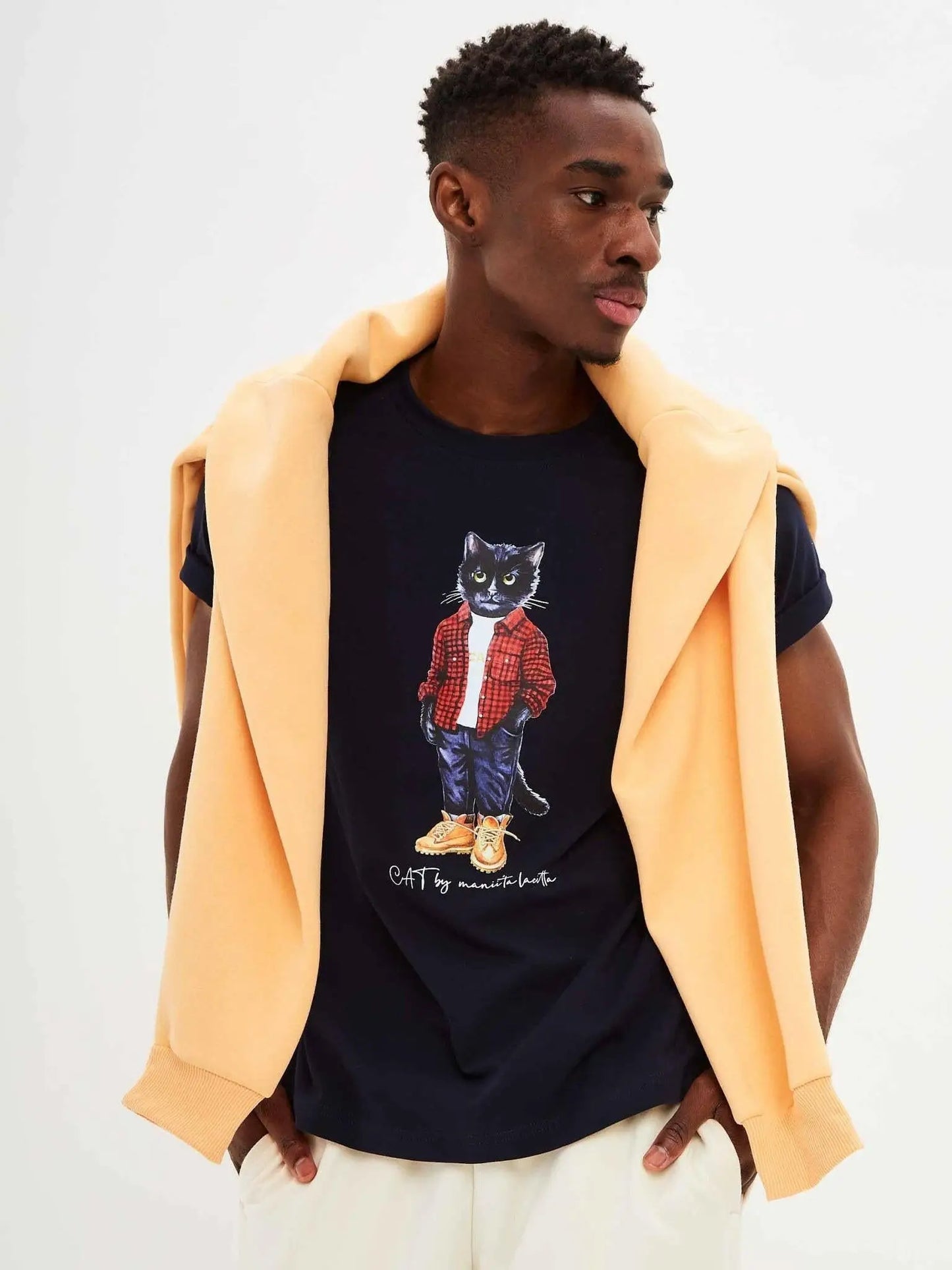 Blue T-shirt Country Cat | T-shirt For Cat Lovers | Cat e Lolette