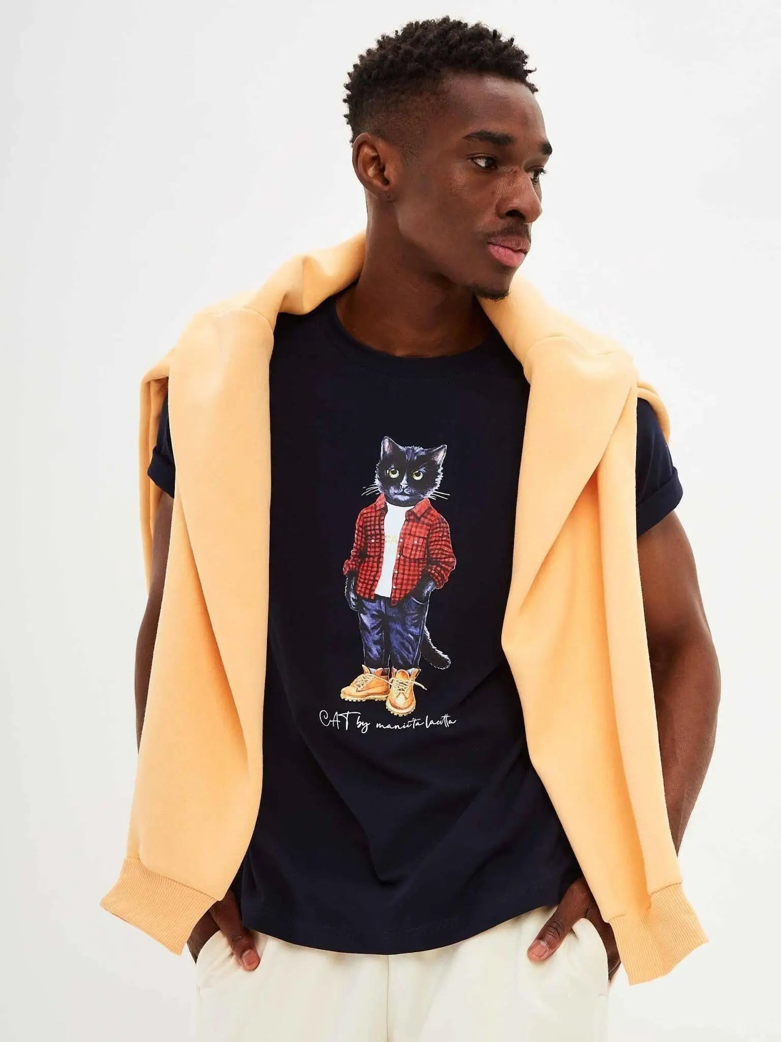 Blue T-shirt Country Cat | T-shirt For Cat Lovers | Cat e Lolette