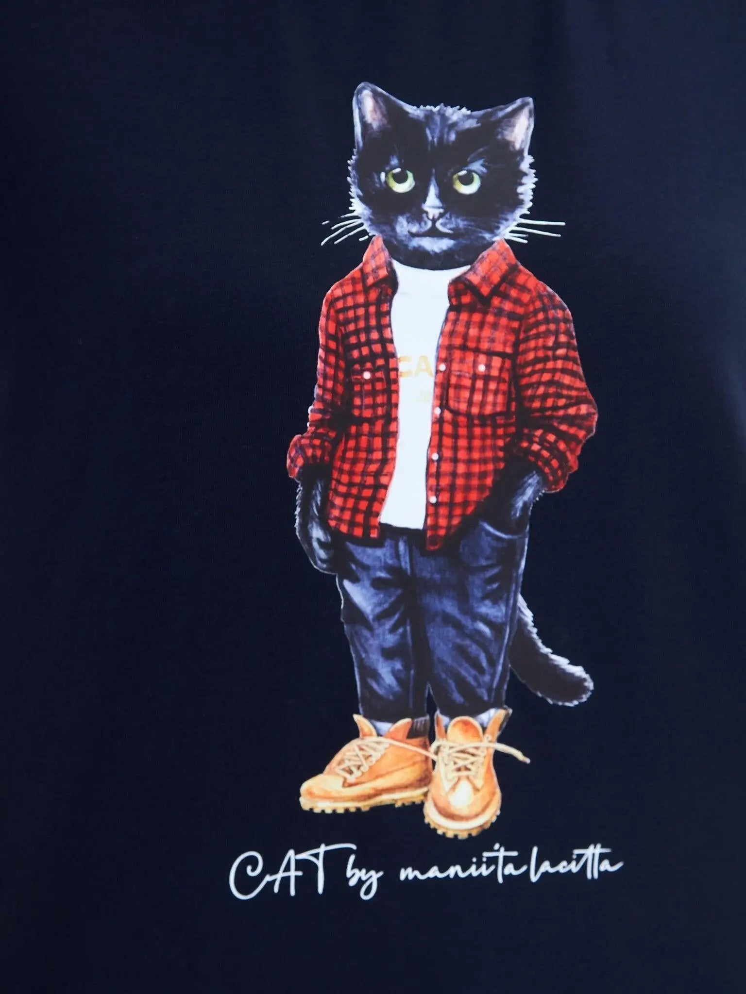 Blue T-shirt Country Cat | T-shirt For Cat Lovers | Cat e Lolette