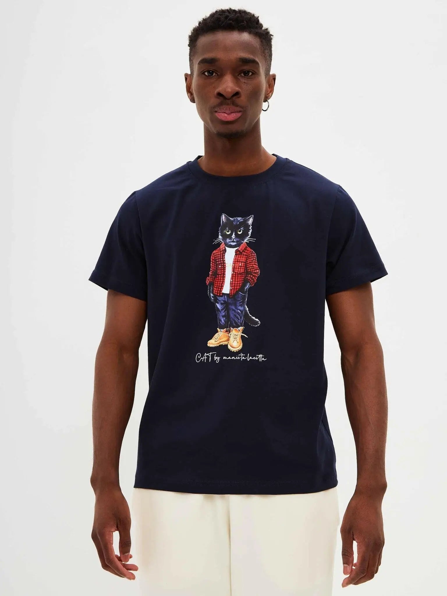 Blue T-shirt Country Cat | T-shirt For Cat Lovers | Cat e Lolette