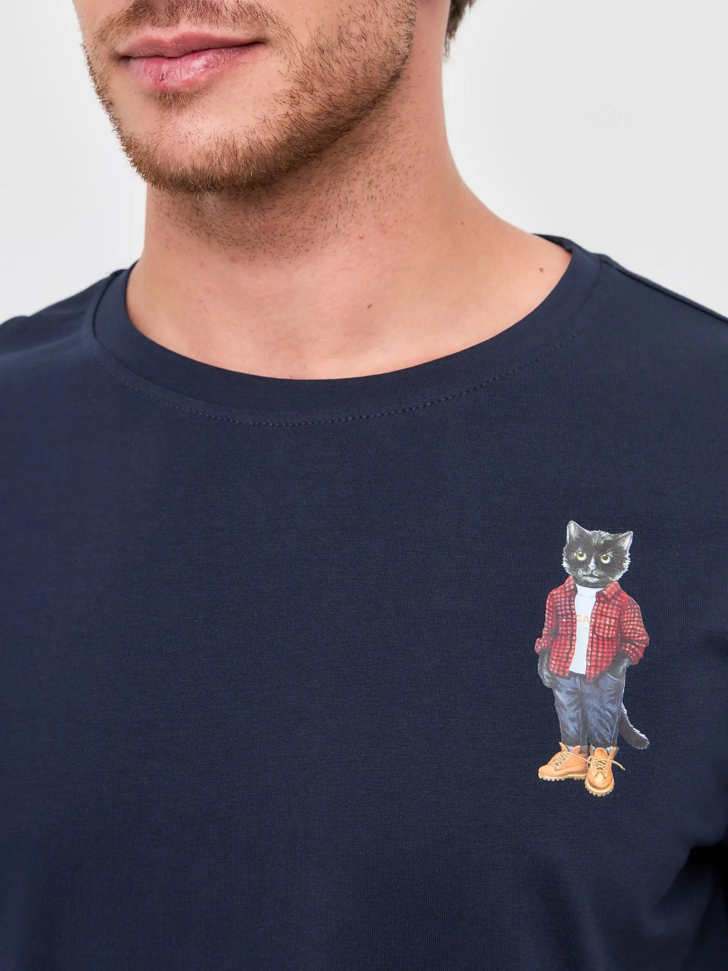Blue T-shirt Country Cat | T-shirt For Cat Lovers | Cat e Lolette