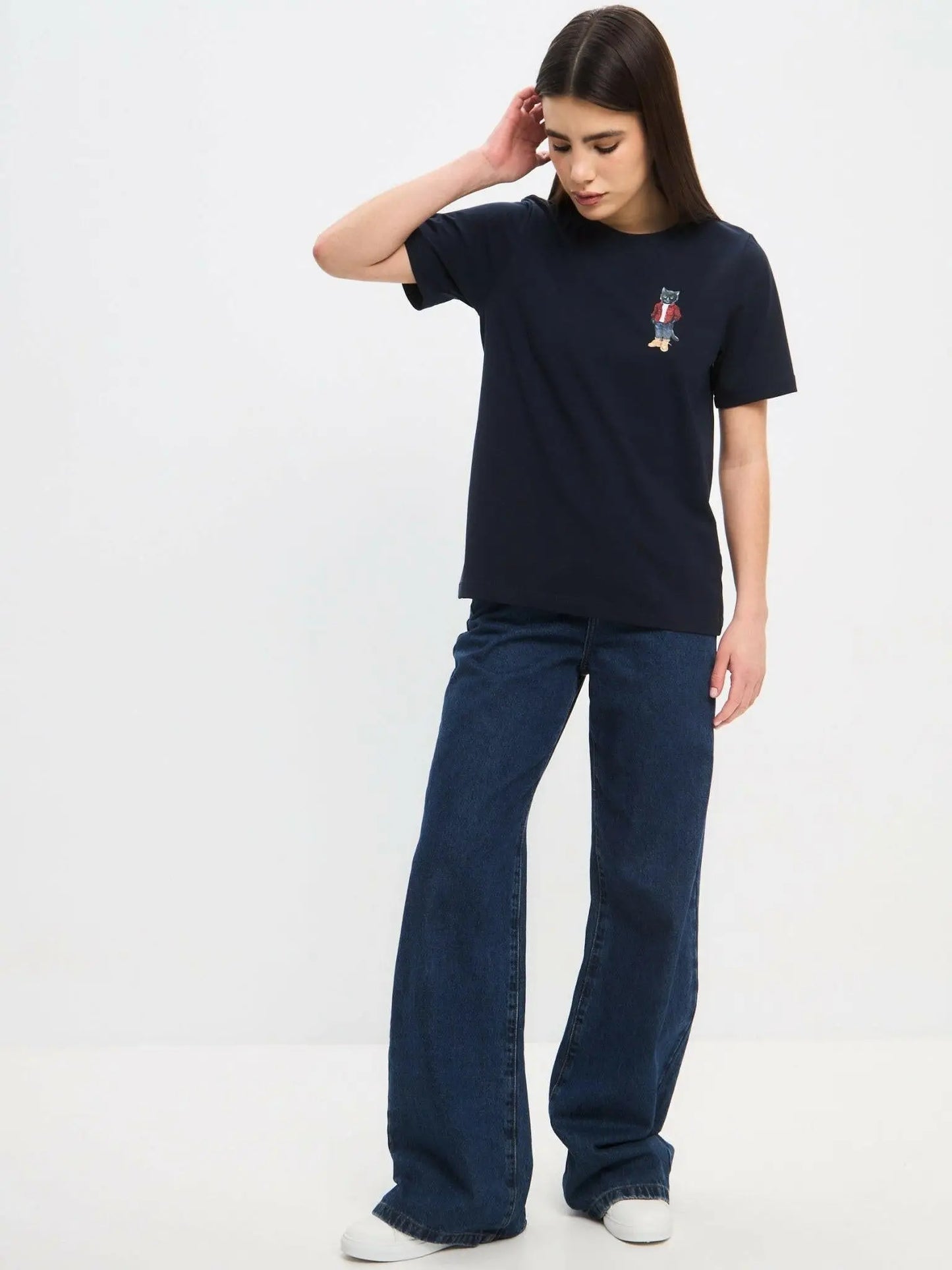 Blue T-shirt Country Cat | T-shirt For Cat Lovers | Cat e Lolette