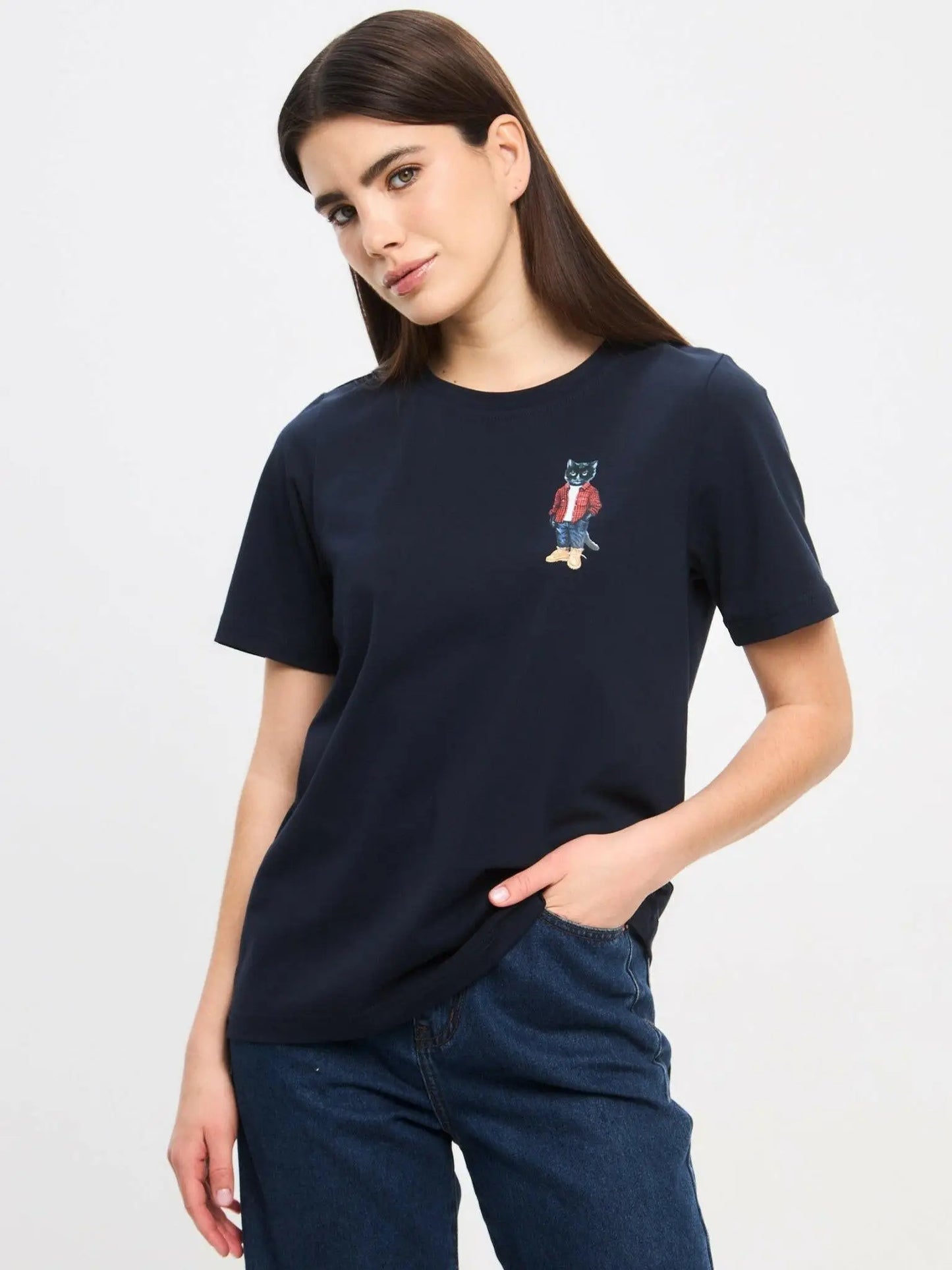 Blue T-shirt Country Cat | T-shirt For Cat Lovers | Cat e Lolette