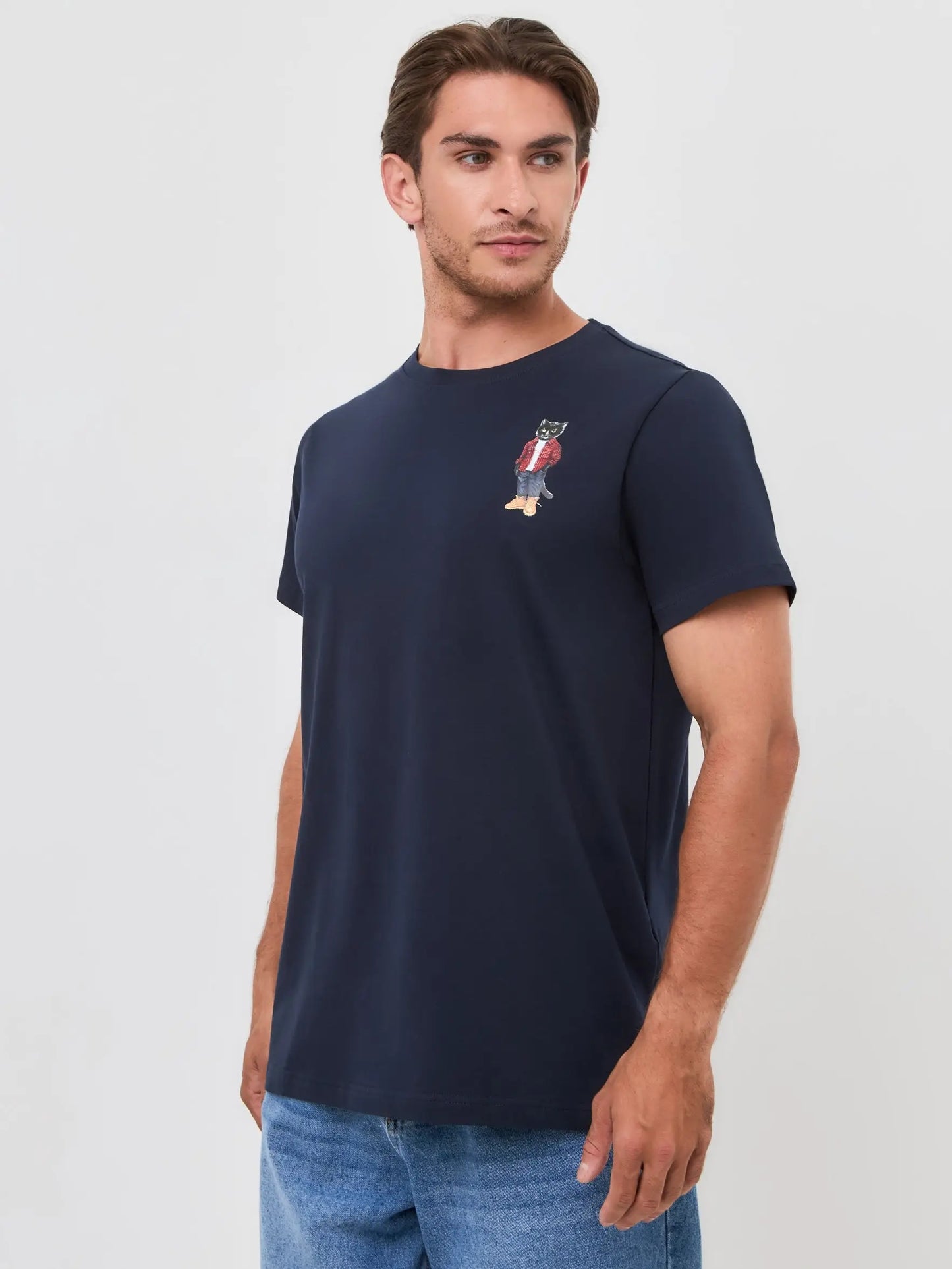 Blue T-shirt Country Cat | T-shirt For Cat Lovers | Cat e Lolette
