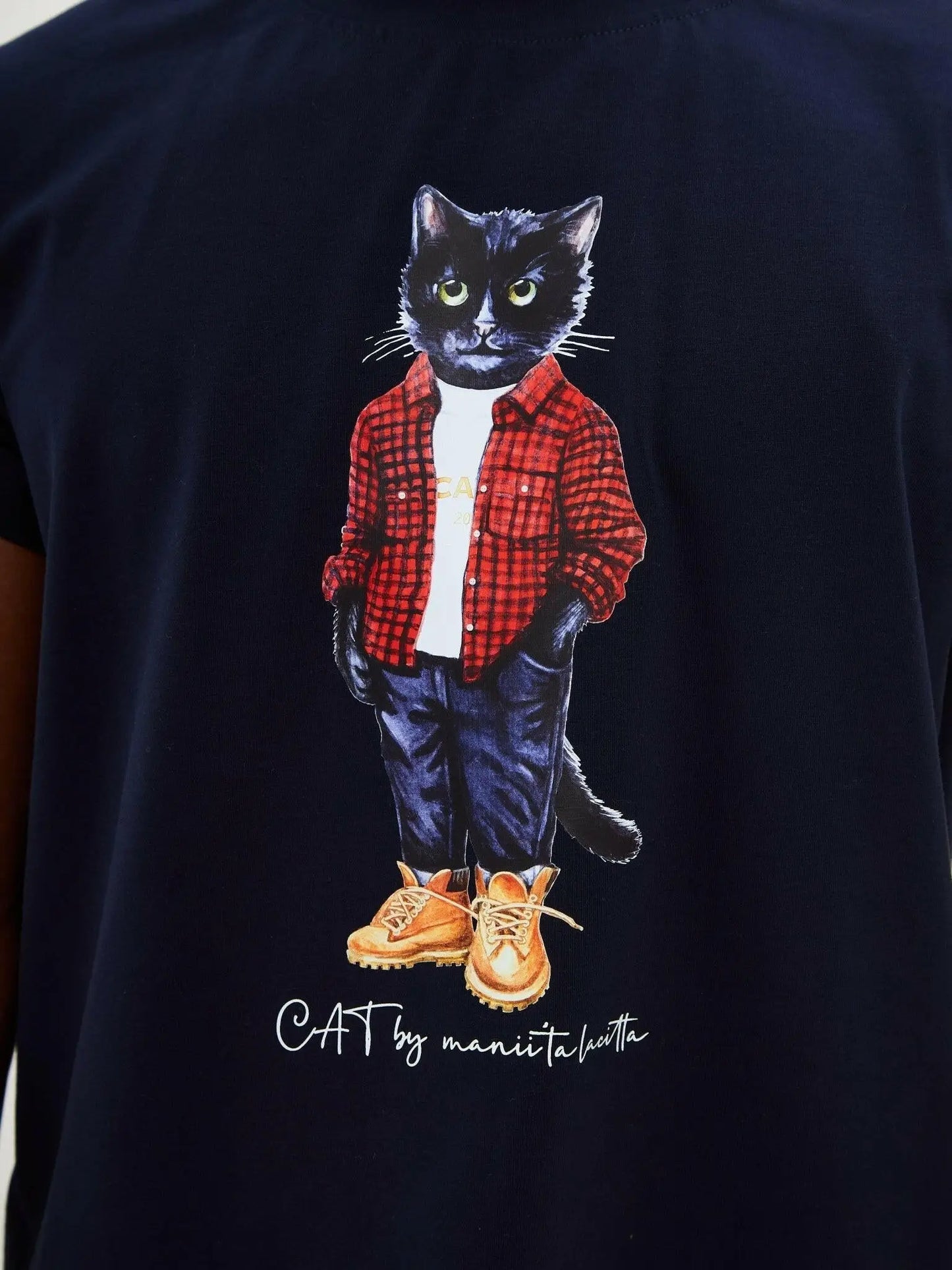 Blue T-shirt Country Cat | T-shirt For Cat Lovers | Cat e Lolette