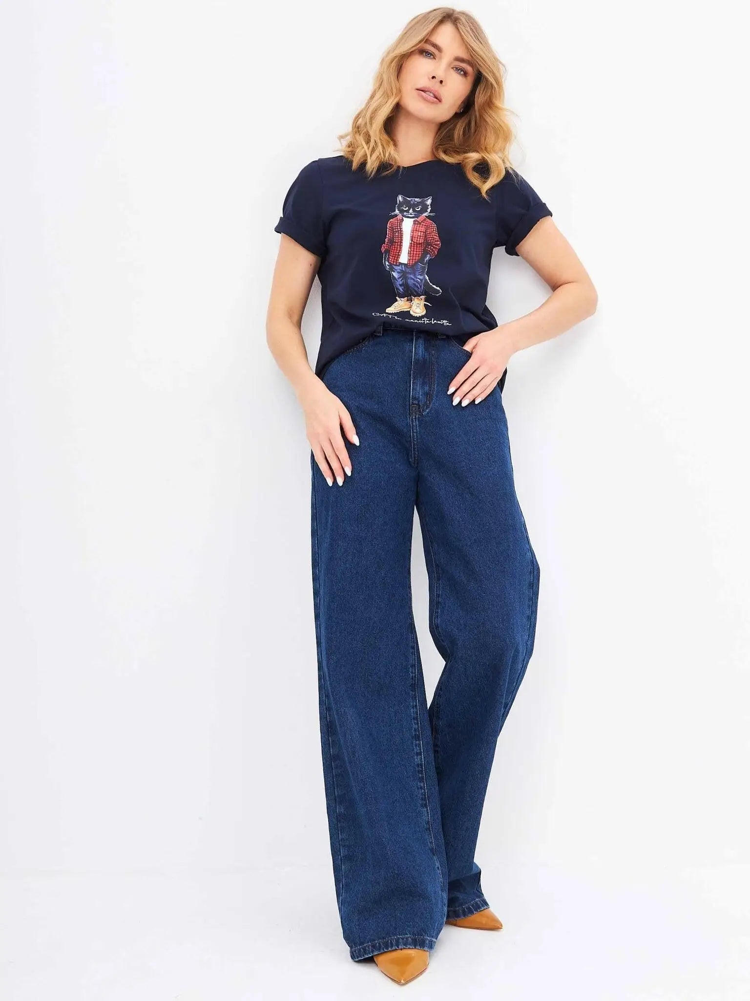 Blue T-shirt Country Cat | T-shirt For Cat Lovers | Cat e Lolette