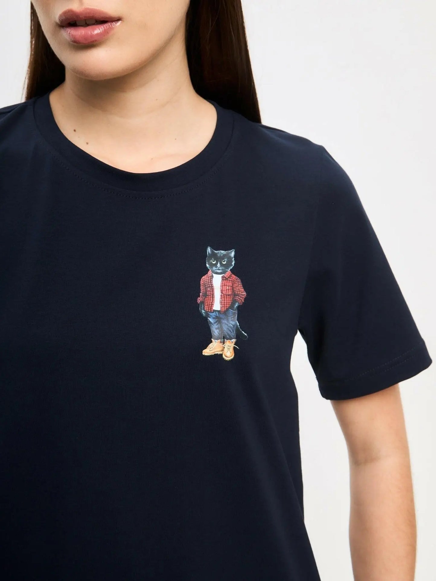 Blue T-shirt Country Cat | T-shirt For Cat Lovers | Cat e Lolette