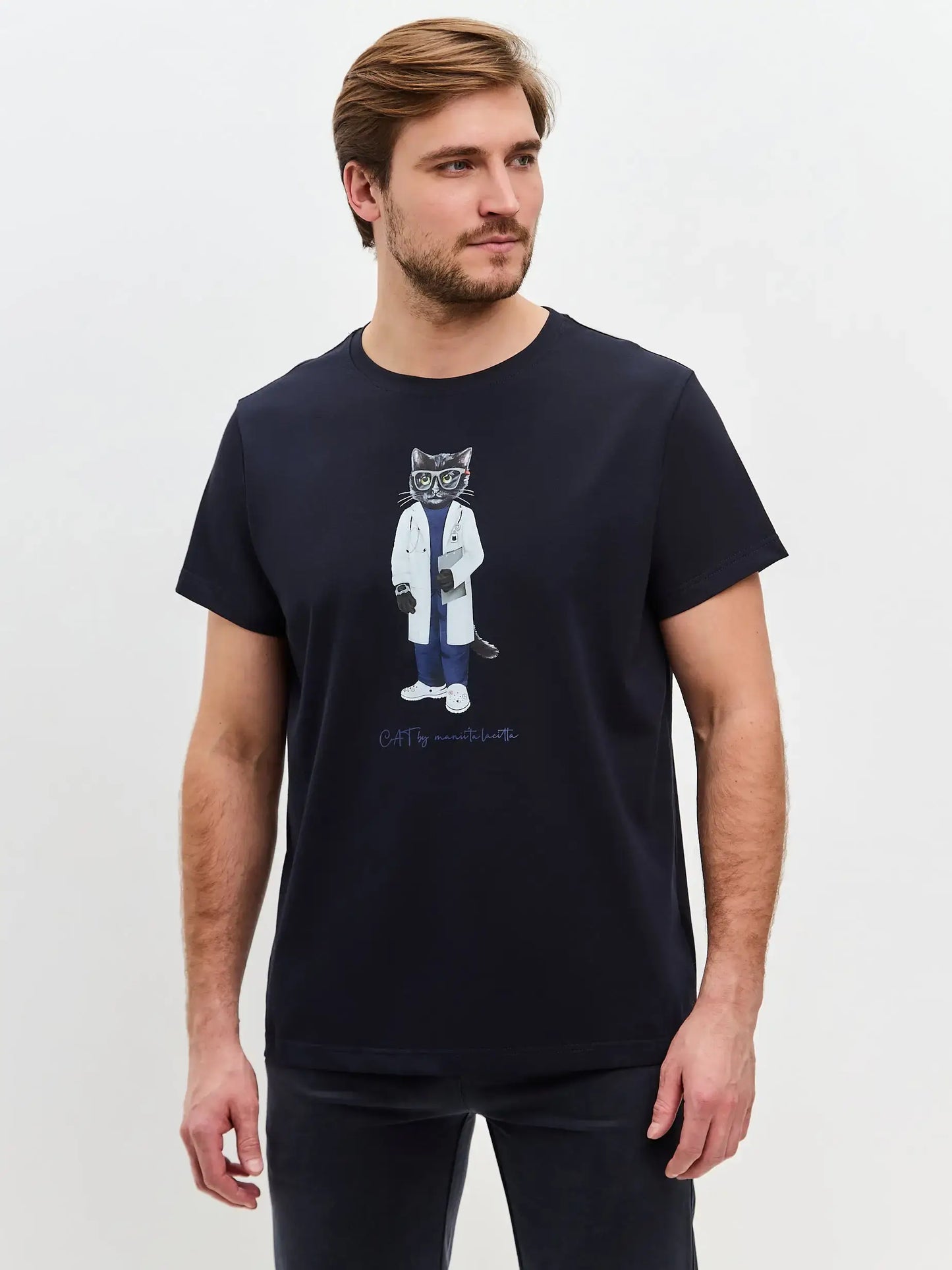 Blue T-shirt Doctor Cat | T-shirt For Cat Lovers | Cat e Lolette