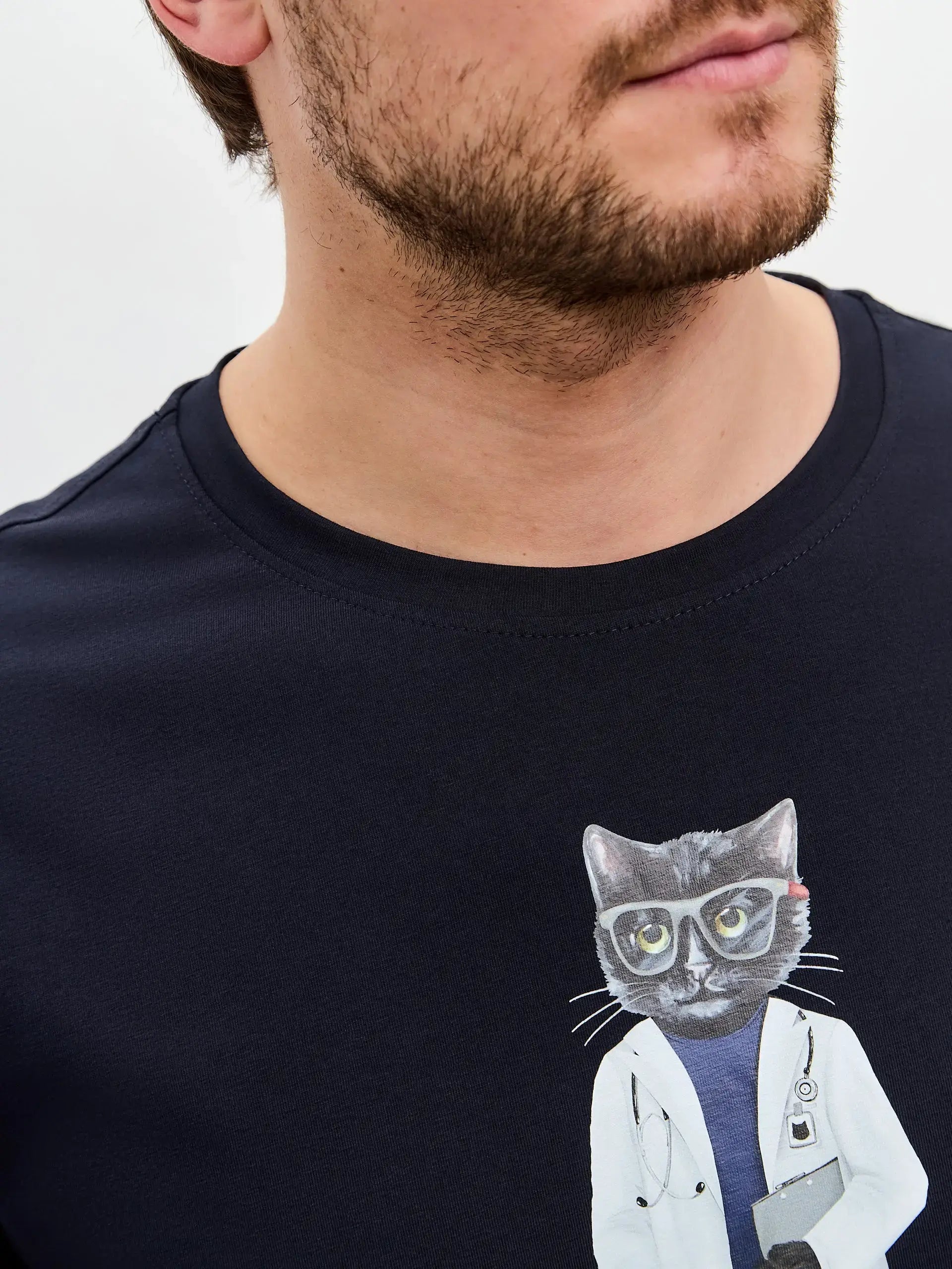Blue T-shirt Doctor Cat | T-shirt For Cat Lovers | Cat e Lolette