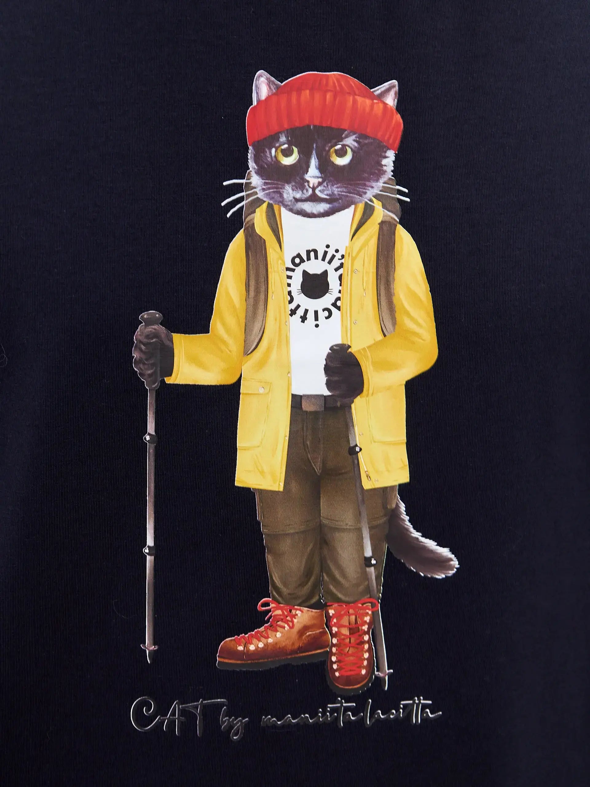 Blue T-shirt Hiking Cat | T-shirt For Cat Lovers | Cat e Lolette