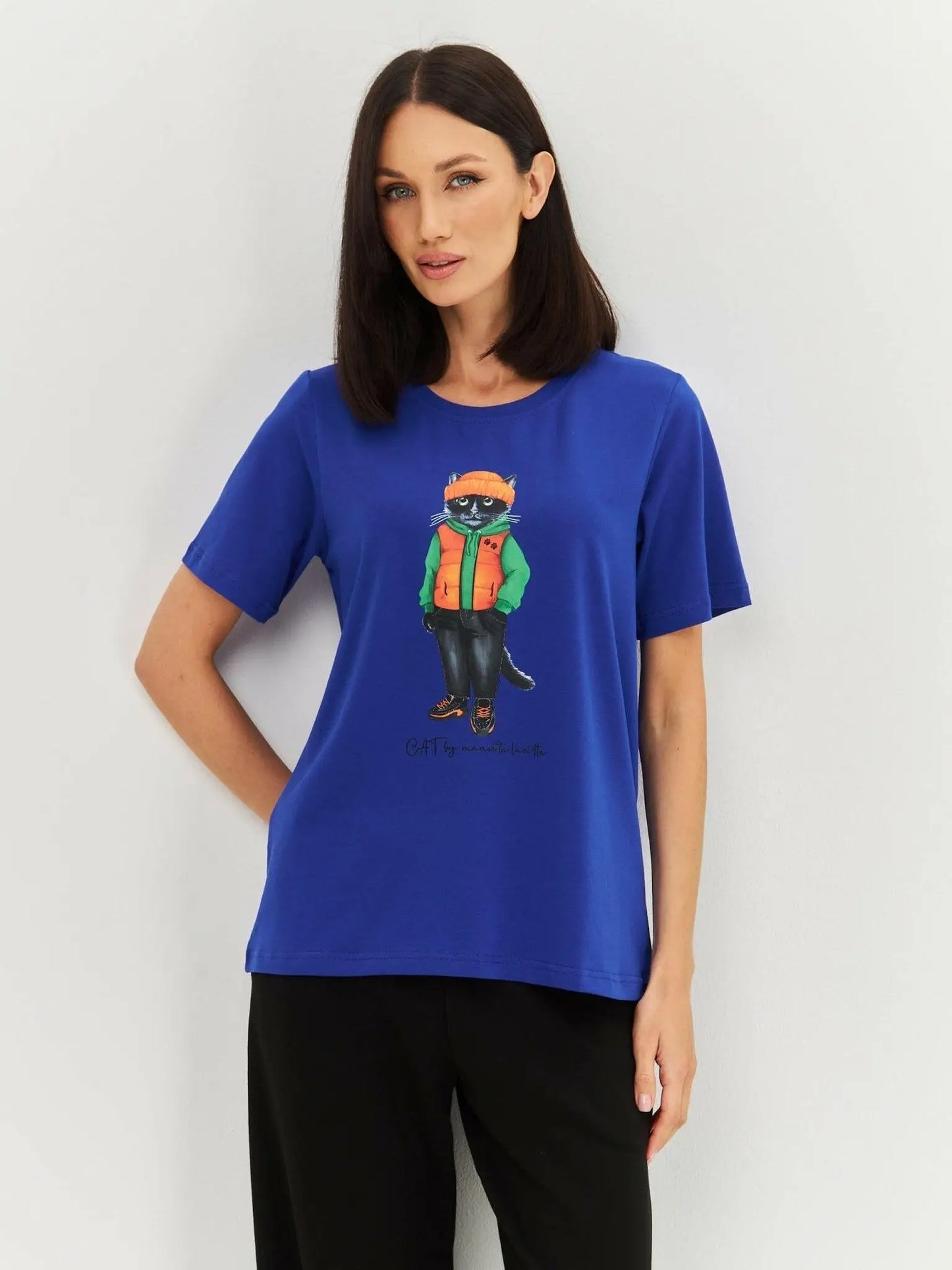 Blue T-shirt Hoodie Cat | T-shirt For Cat Lovers | Cat e Lolette
