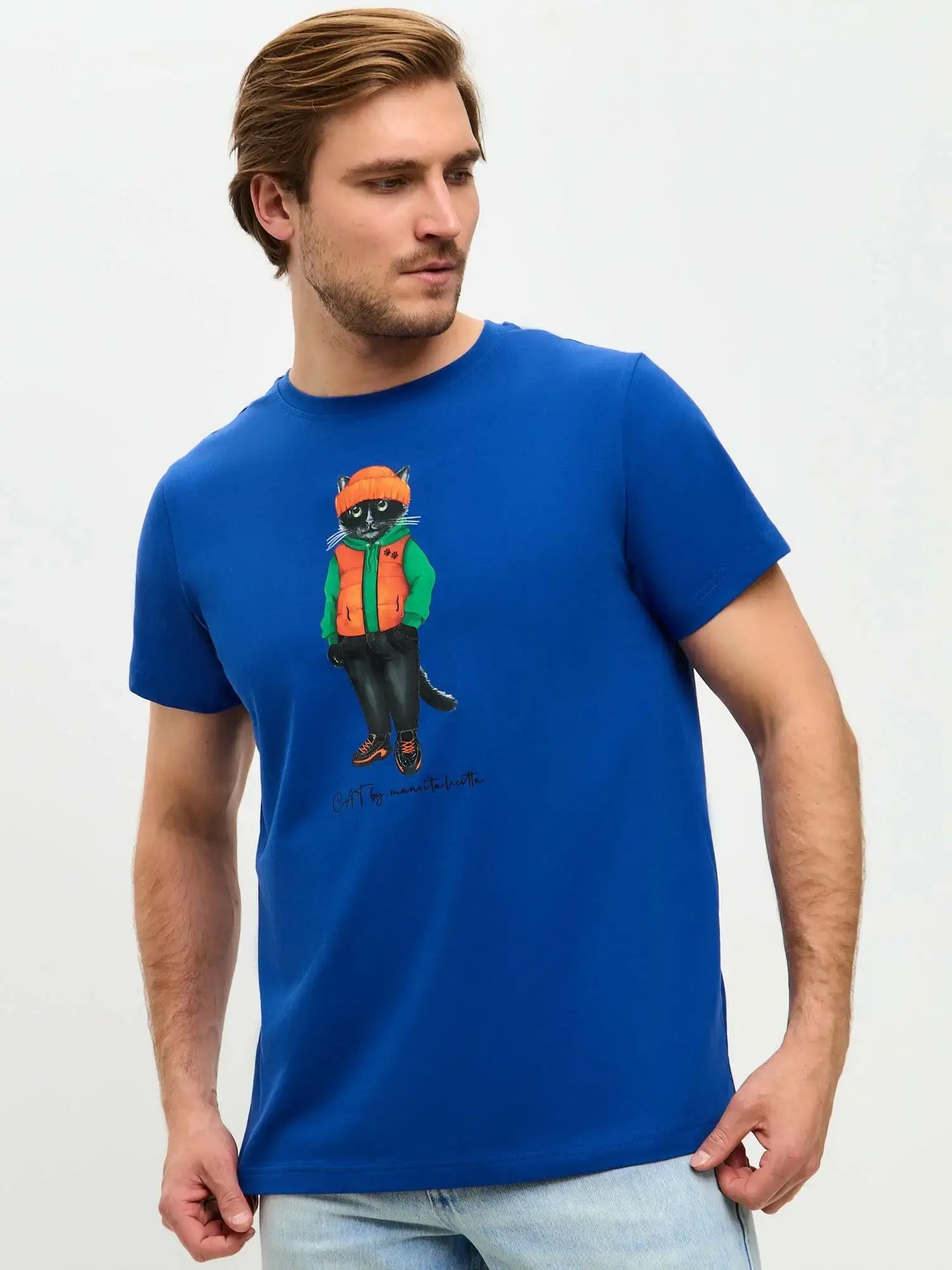 Blue T-shirt Hoodie Cat | T-shirt For Cat Lovers | Cat e Lolette