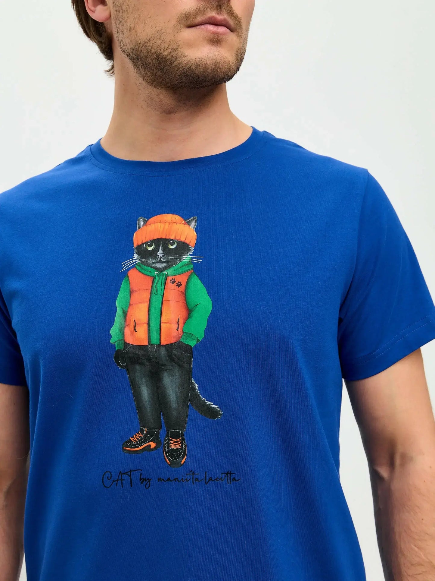 Blue T-shirt Hoodie Cat | T-shirt For Cat Lovers | Cat e Lolette