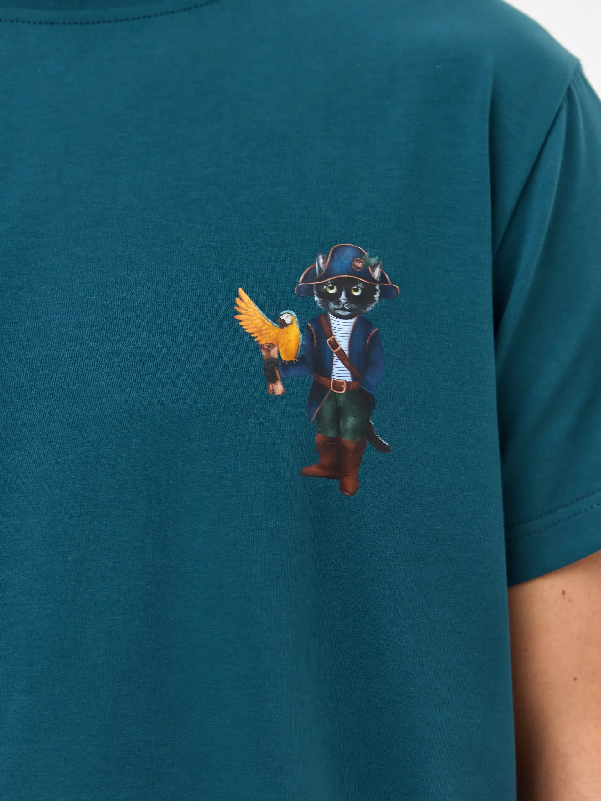 Blue T-shirt Pirate Cat | T-shirt For Cat Lovers | Cat e Lolette
