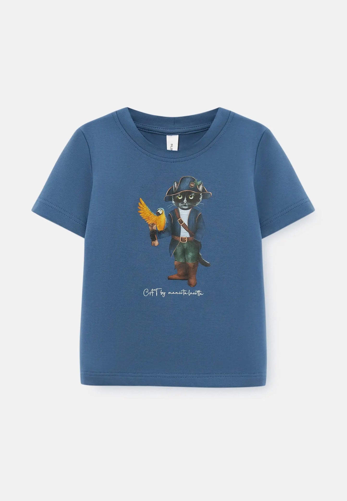 Blue T-shirt Pirate Cat | T-shirt For Cat Lovers | Cat e Lolette
