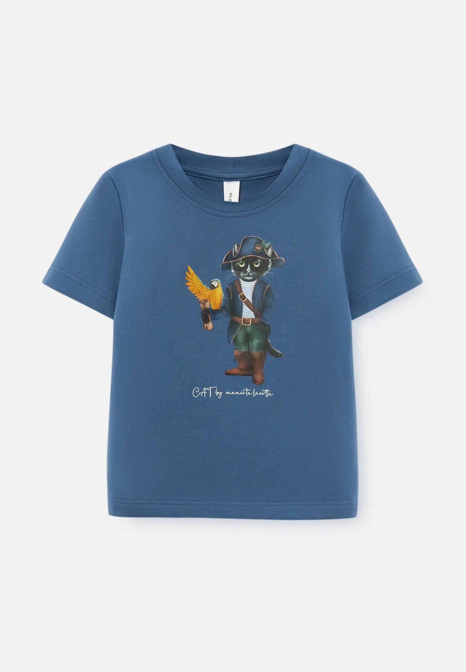 Blue T-shirt Pirate Cat | T-shirt For Cat Lovers | Cat e Lolette