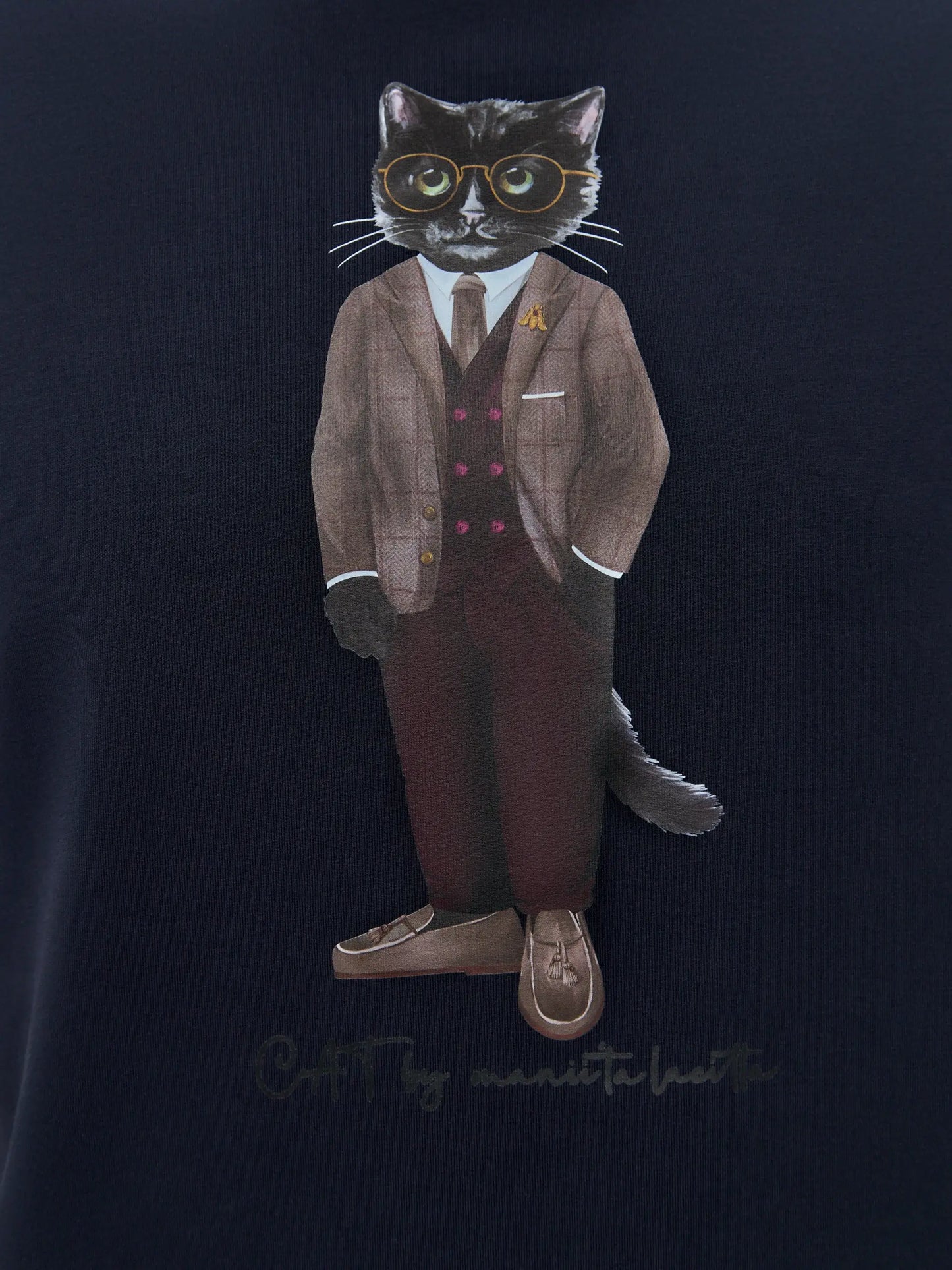 Blue T-shirt Professor Cat | T-shirt For Cat Lovers | Cat e Lolette