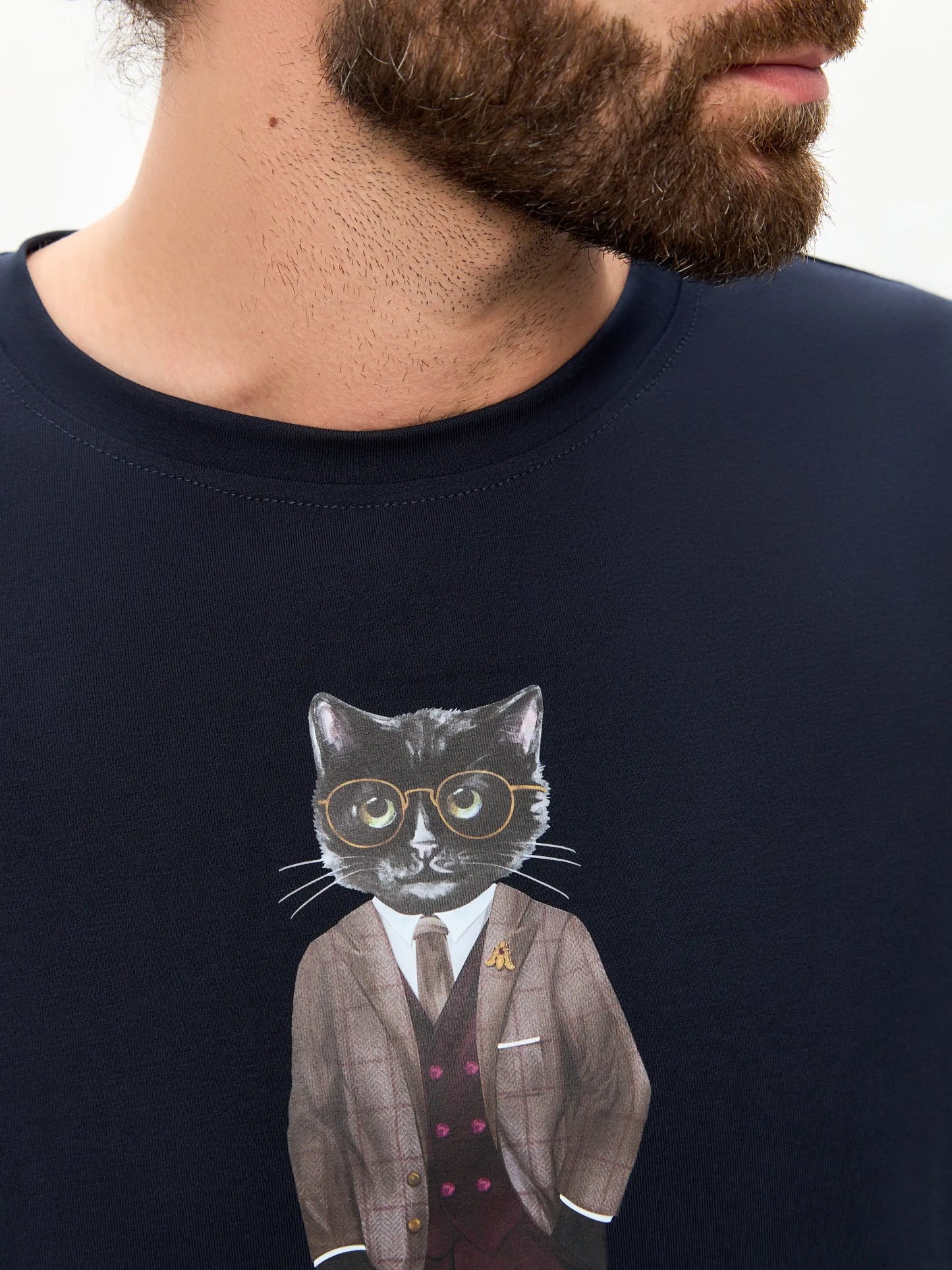 Blue T-shirt Professor Cat | T-shirt For Cat Lovers | Cat e Lolette