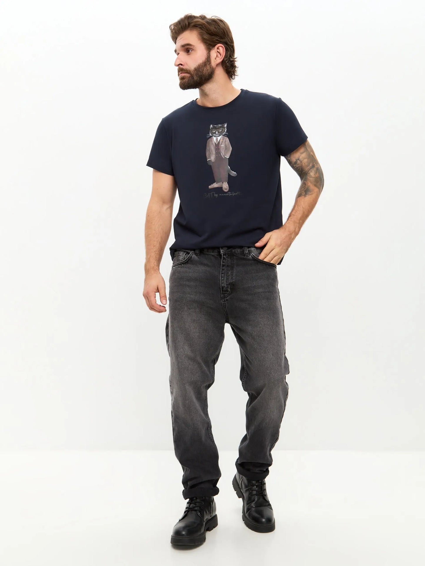 Blue T-shirt Professor Cat | T-shirt For Cat Lovers | Cat e Lolette