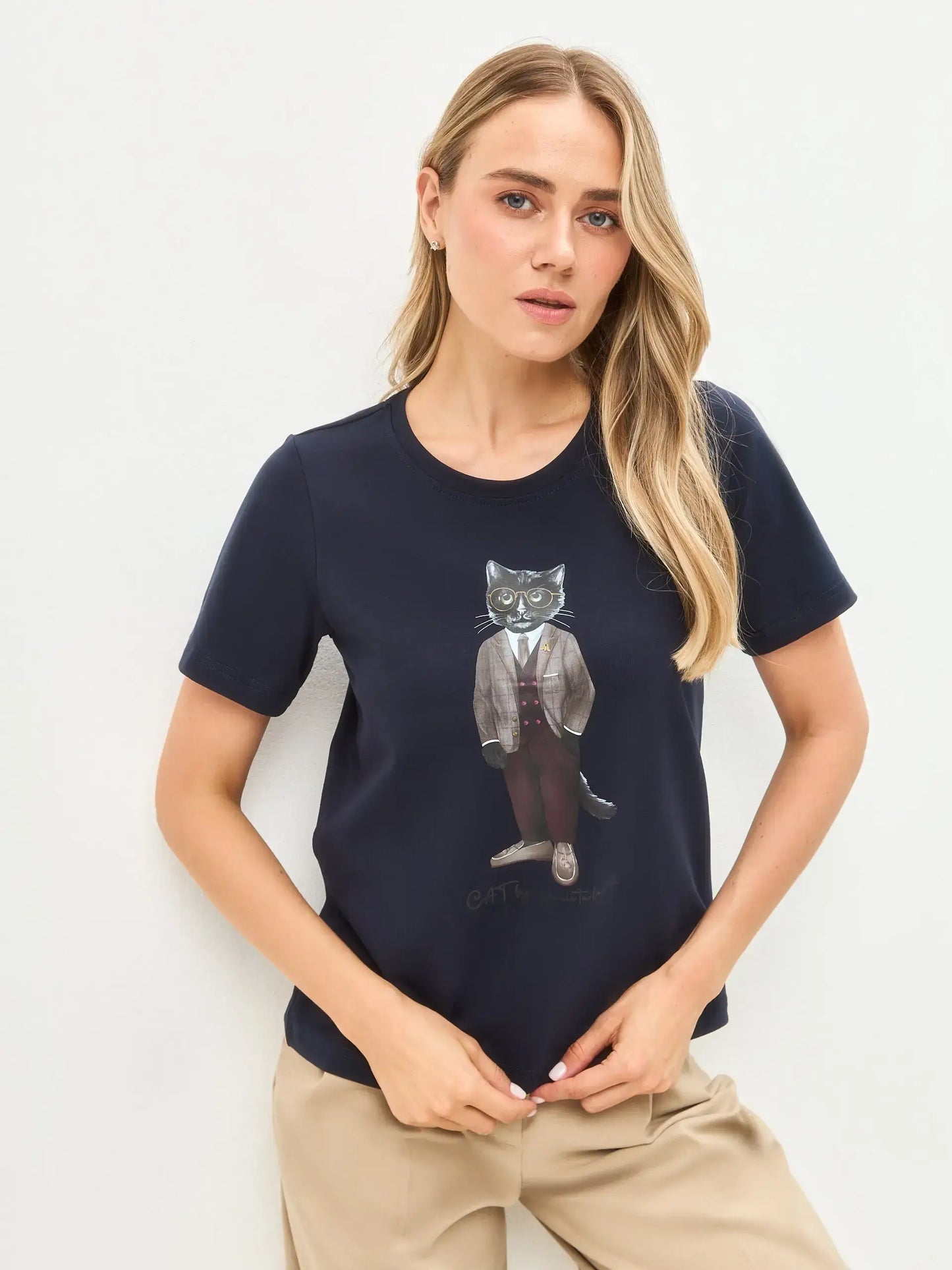Blue T-shirt Professor Cat | T-shirt For Cat Lovers | Cat e Lolette