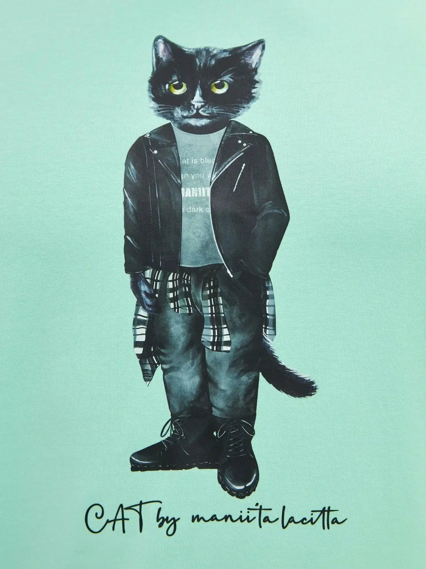 Blue T-shirt Rocker Cat | T-shirt For Cat Lovers | Cat e Lolette